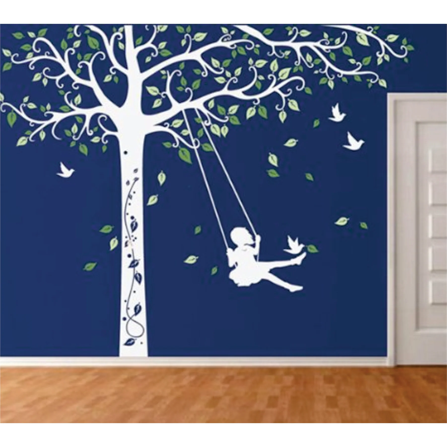 Tree Swing Girls Reusable Stencil For Canvas And Wall Painting. ID #309 - Image 6