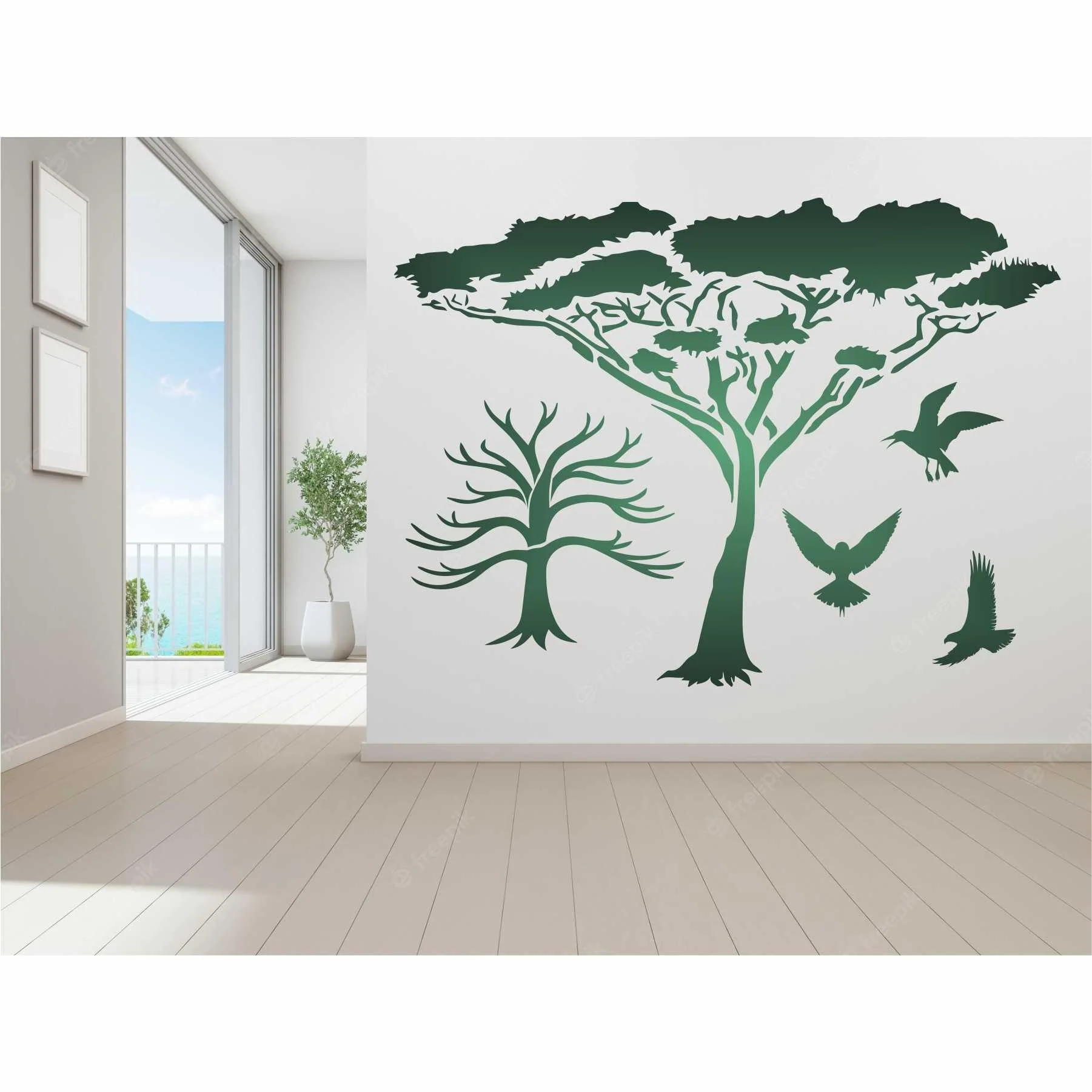 Tree vinyl Reusable Stencil For Canvas And Wall Painting.ID#136 - Image 4