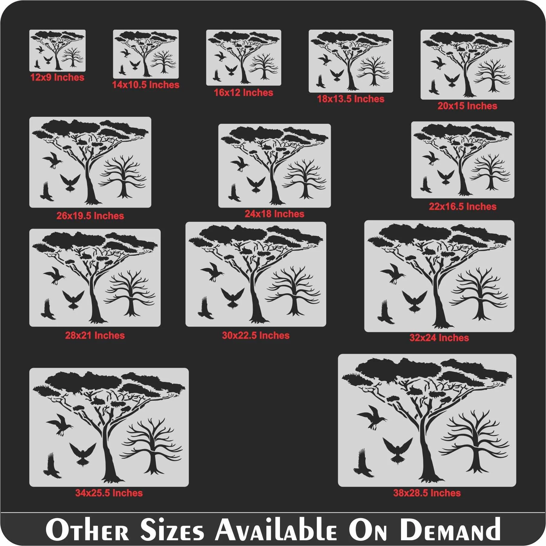 Tree vinyl Reusable Stencil For Canvas And Wall Painting.ID#136 - Image 6