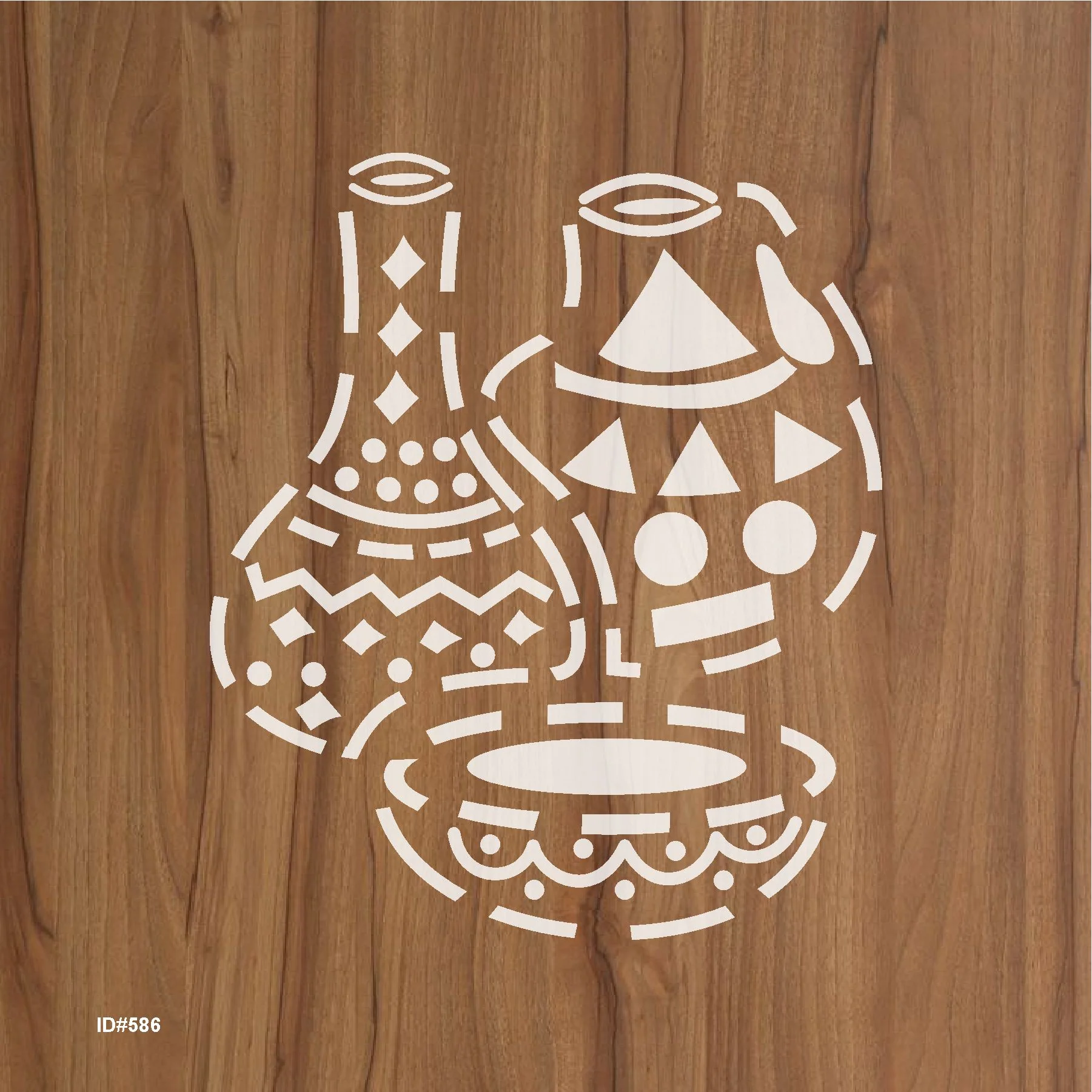 Tribal Pottery Stencil for Walls, Fabric & Furniture – Traditional Clay Vessel Design – ID#586 - Image 3