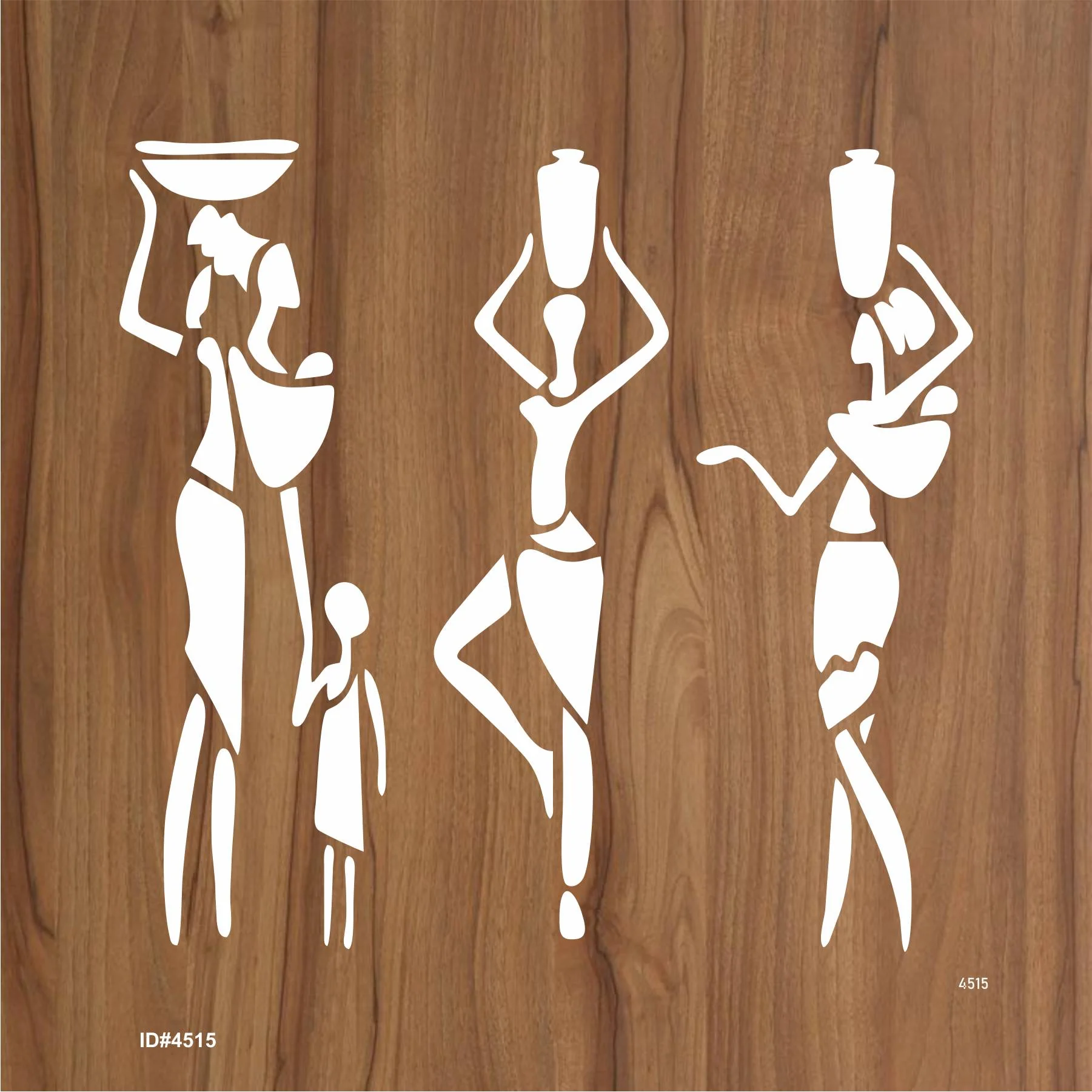 Trible Family with Small Kids Stencil for Painting on Canvas, Wall, Wood. ID #4515 - Image 2