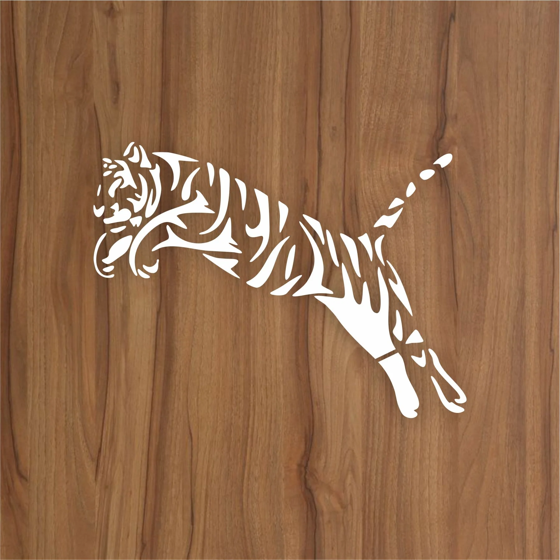 Trible Tiger Jump Reusable Stencil for Canvas and wall painting.ID#265A - Image 2