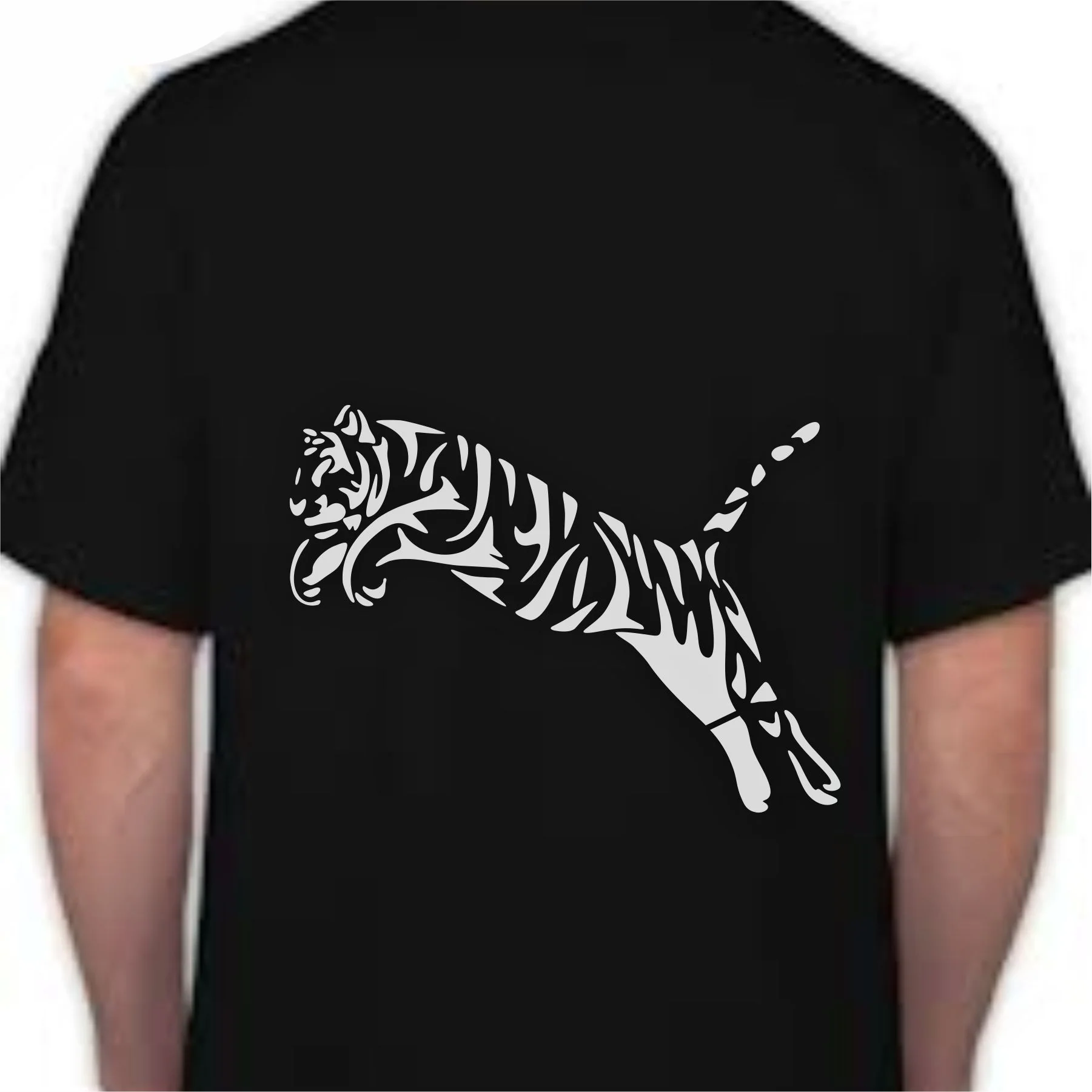 Trible Tiger Jump Reusable Stencil for Canvas and wall painting.ID#265A - Image 3