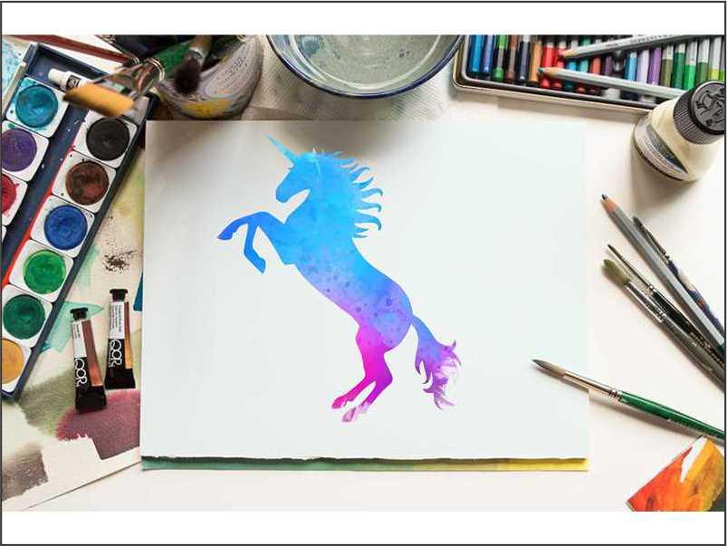 Unicorn Plasma Reusable Stencil For Canvas And Wall Painting.ID#178 - Image 6