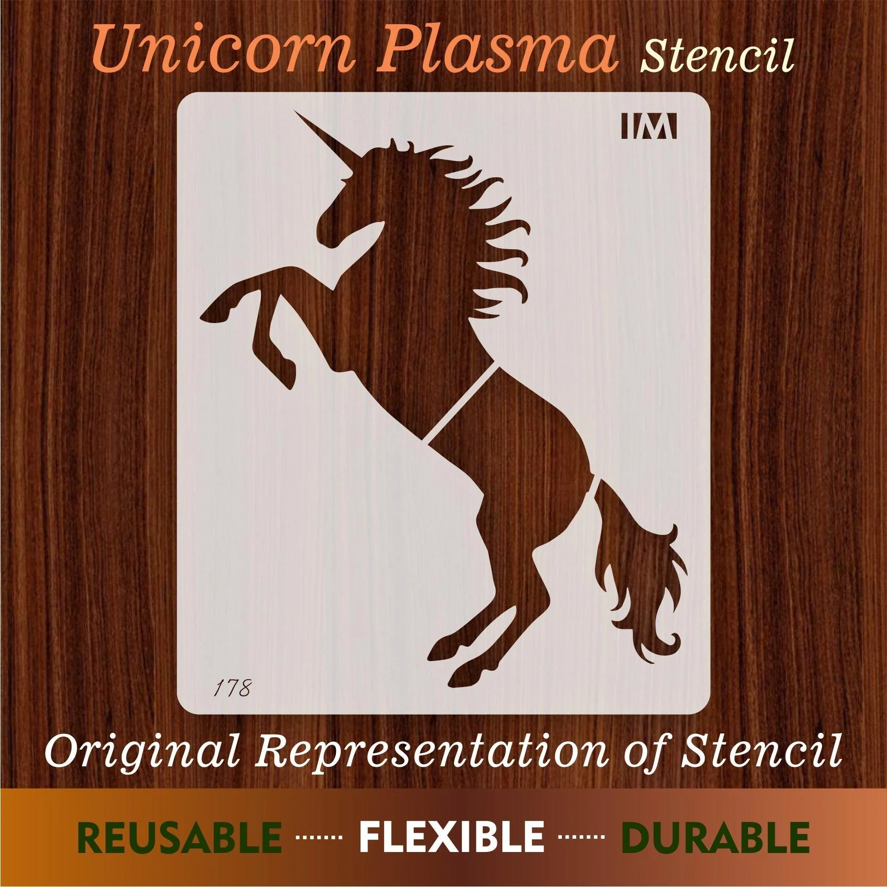 Unicorn Plasma Reusable Stencil For Canvas And Wall Painting.ID#178 - Image 8