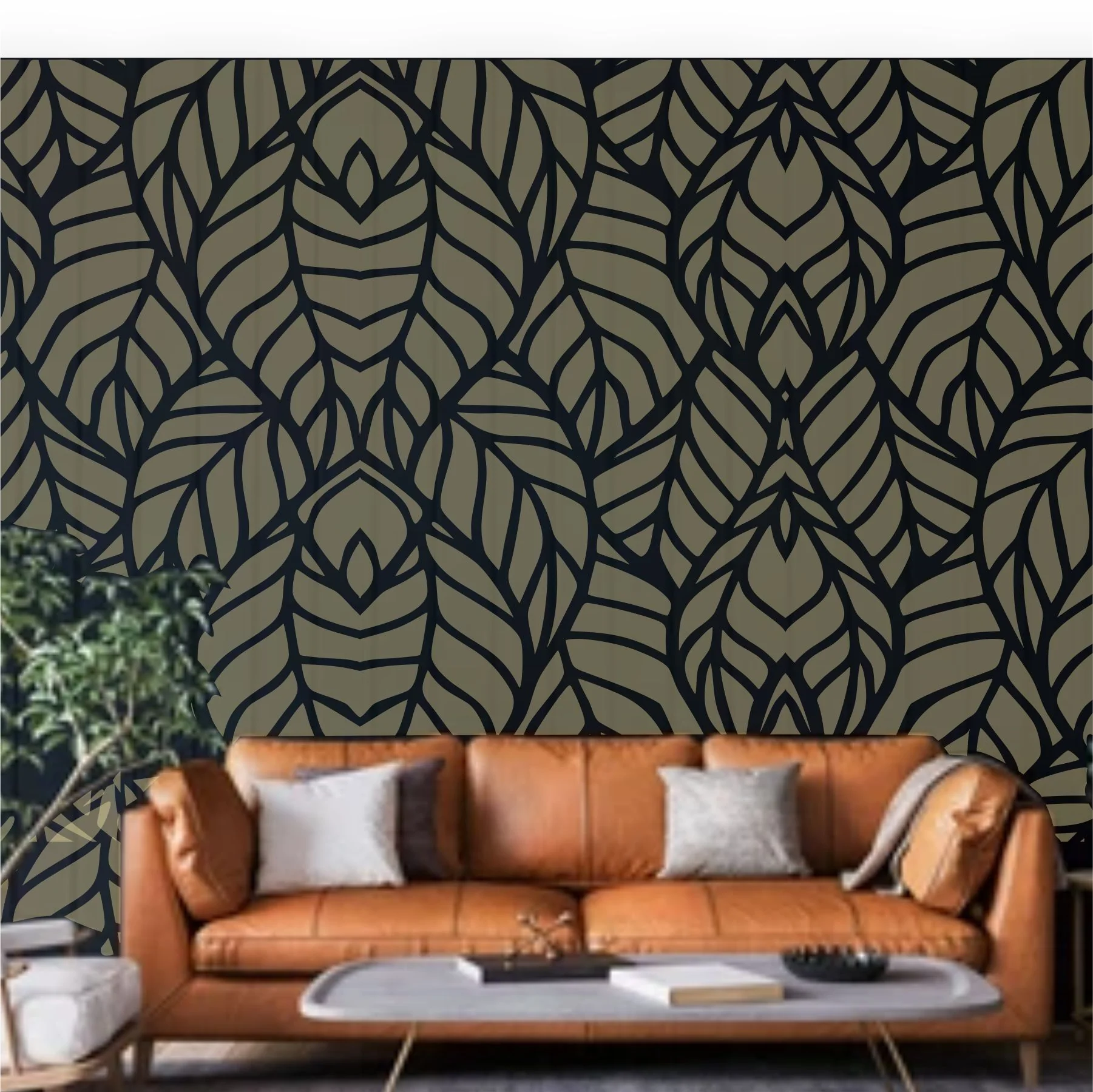 Vines Pattern Reusable Stencil For Canvas And Wall Painting.ID #361 - Image 4