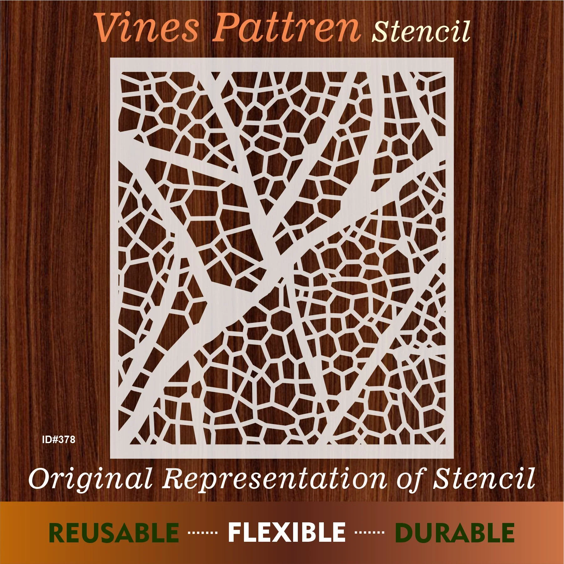 Vines Pattren Stencil Reusable Stencil For Canvas And Wall Painting.ID #378 - Image 7