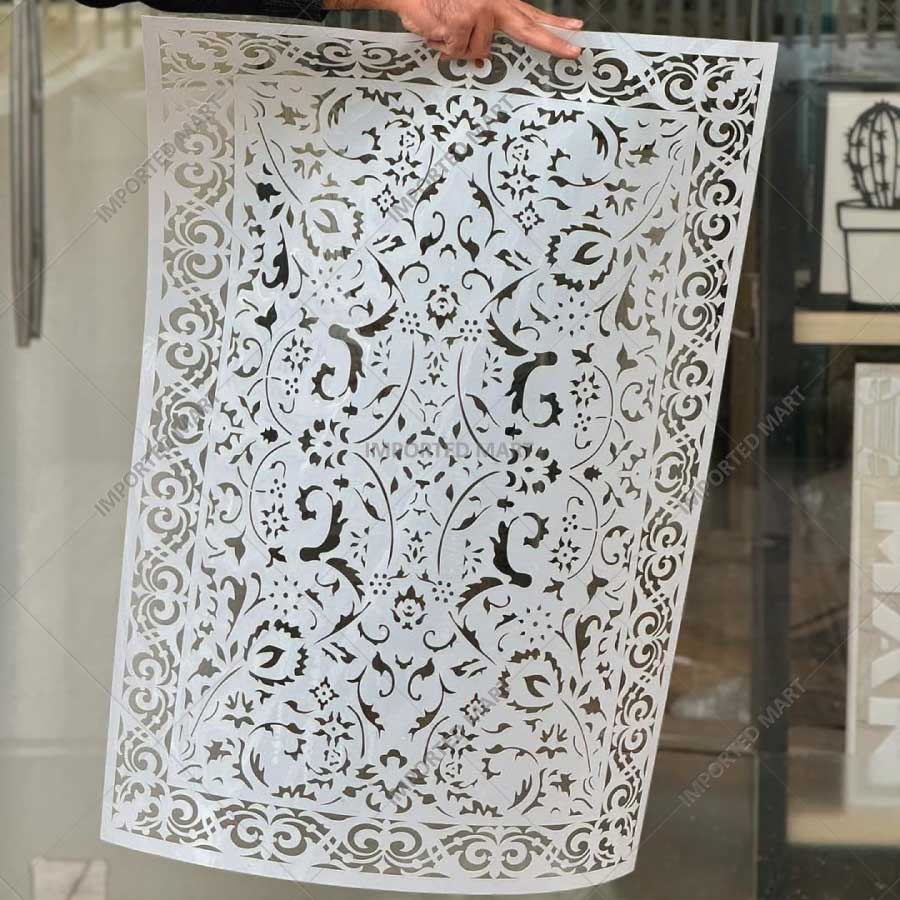 Vintage Anatolian Carpet Stencil for Walls & Floors – Traditional Turkish Rug Pattern Design – ID# 748