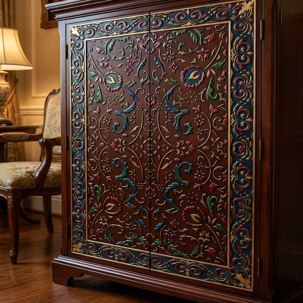 Vintage Anatolian Carpet Stencil for Walls & Floors – Traditional Turkish Rug Pattern Design – ID# 748 - Image 3