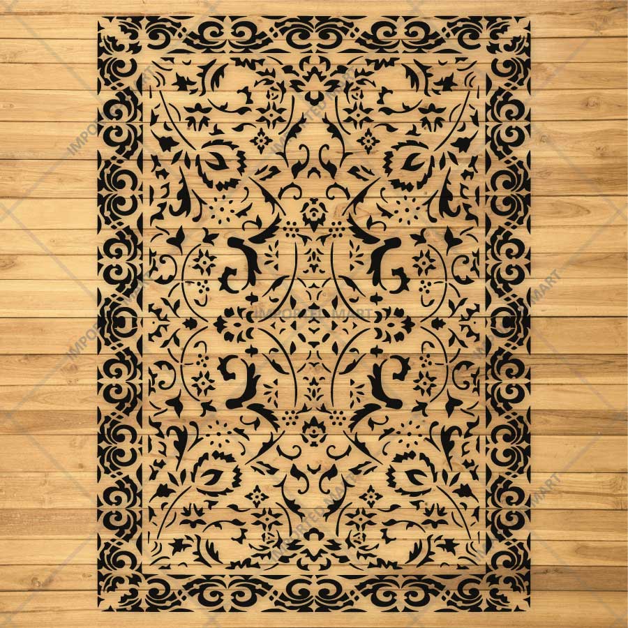 Vintage Anatolian Carpet Stencil for Walls & Floors – Traditional Turkish Rug Pattern Design – ID# 748 - Image 5