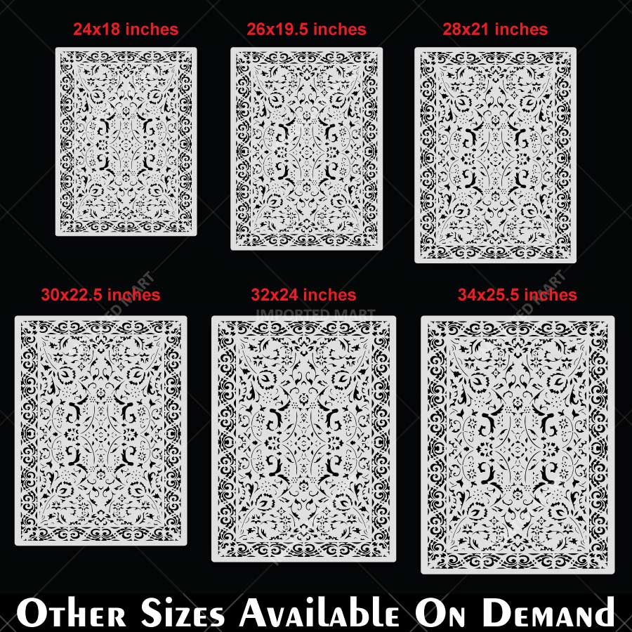 Vintage Anatolian Carpet Stencil for Walls & Floors – Traditional Turkish Rug Pattern Design – ID# 748 - Image 7