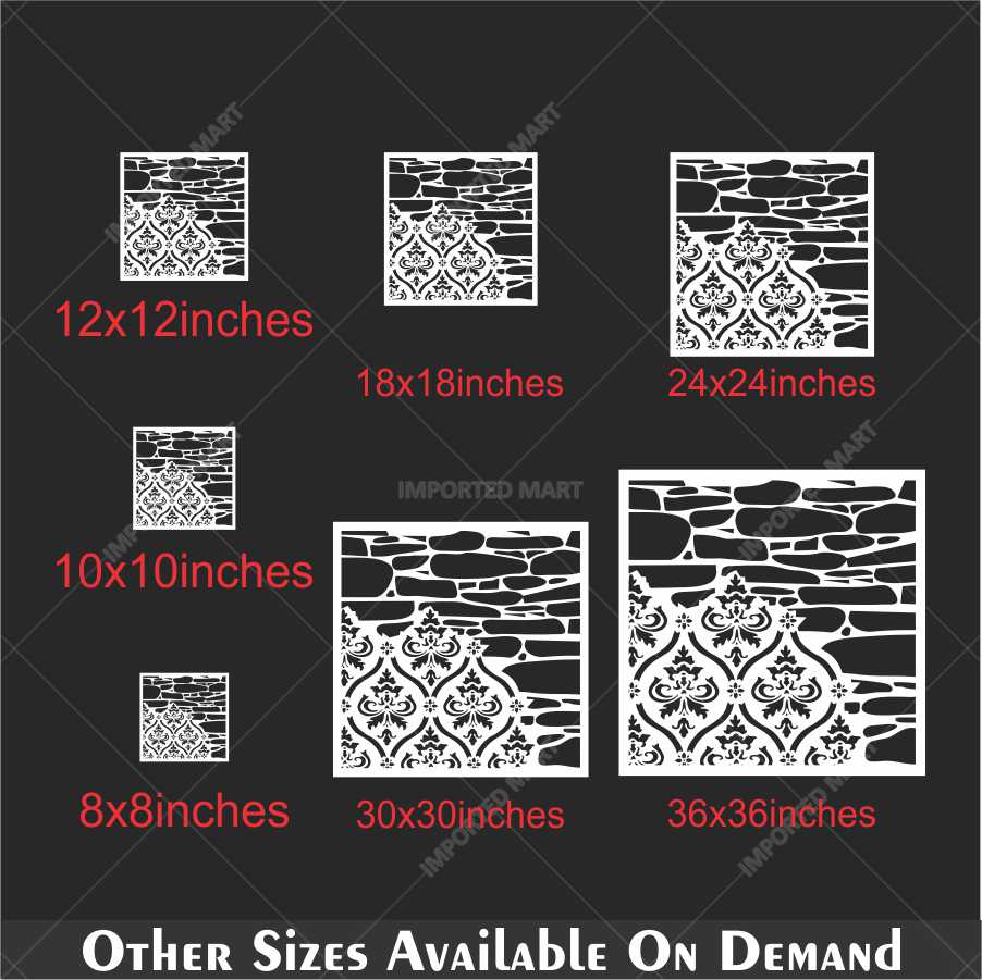 Vintage Baroque Pattern Wallpaper Stencil for Walls, – Intricate PET Damask Design – ID# 692 - Image 5