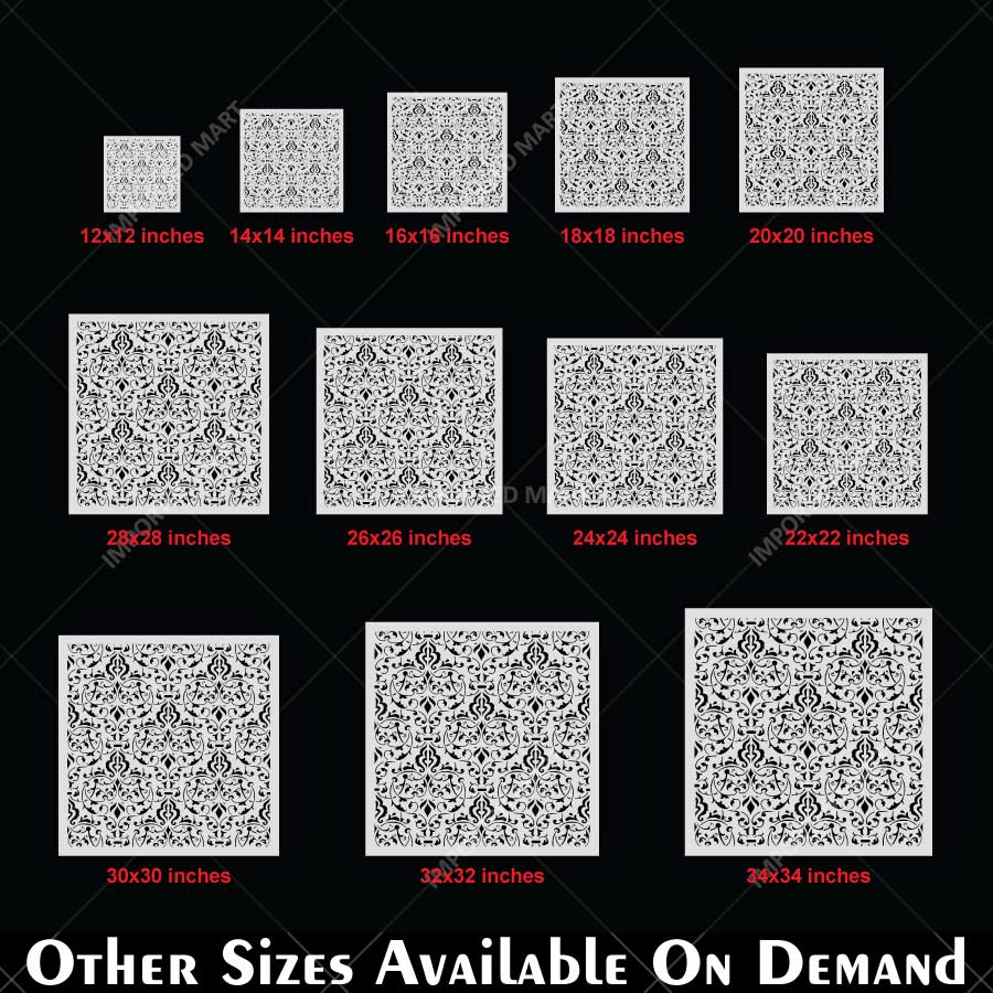 Vintage Brocade Damask Pattern Stencil for Walls, Furniture & Tiles – Classic Ornamental Repeat Design – ID# 738 - Image 7