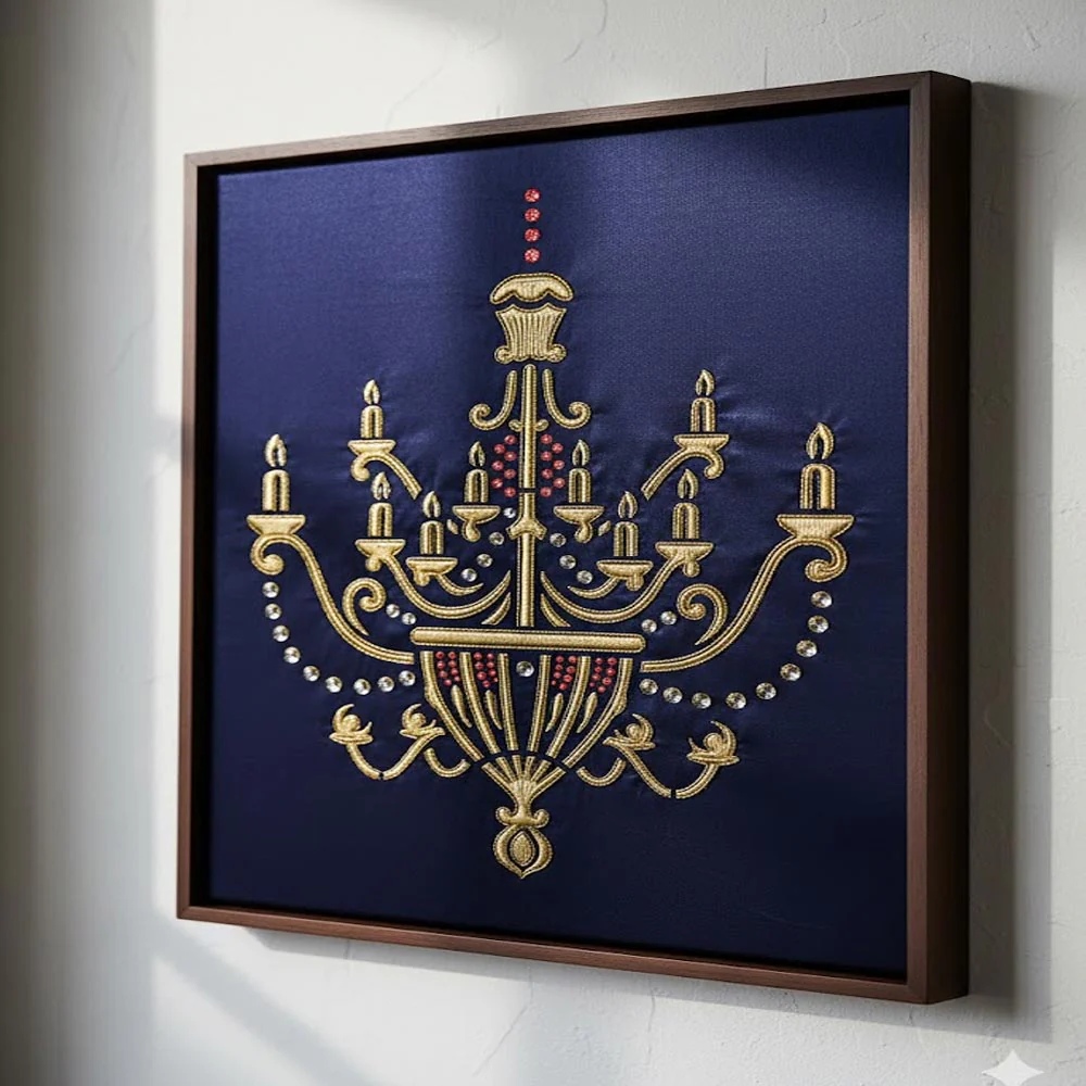 Vintage Chandelier Stencil for Wall, Furniture & Fabric Art – Classic Royal Lighting Design – ID# 701 - Image 6