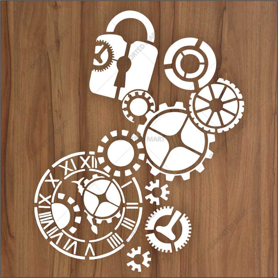 Vintage Roman Numeral Clock Stencil – Timeless Wall Clock Design ID#654 - Image 3