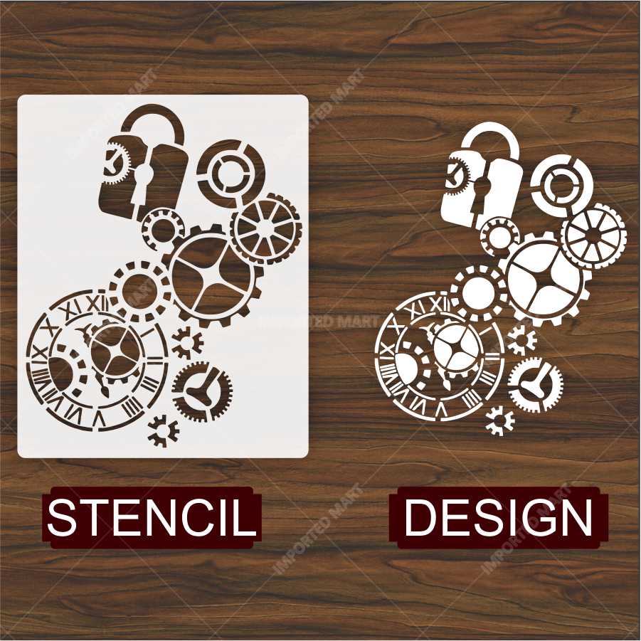 Vintage Roman Numeral Clock Stencil – Timeless Wall Clock Design ID#654 - Image 4