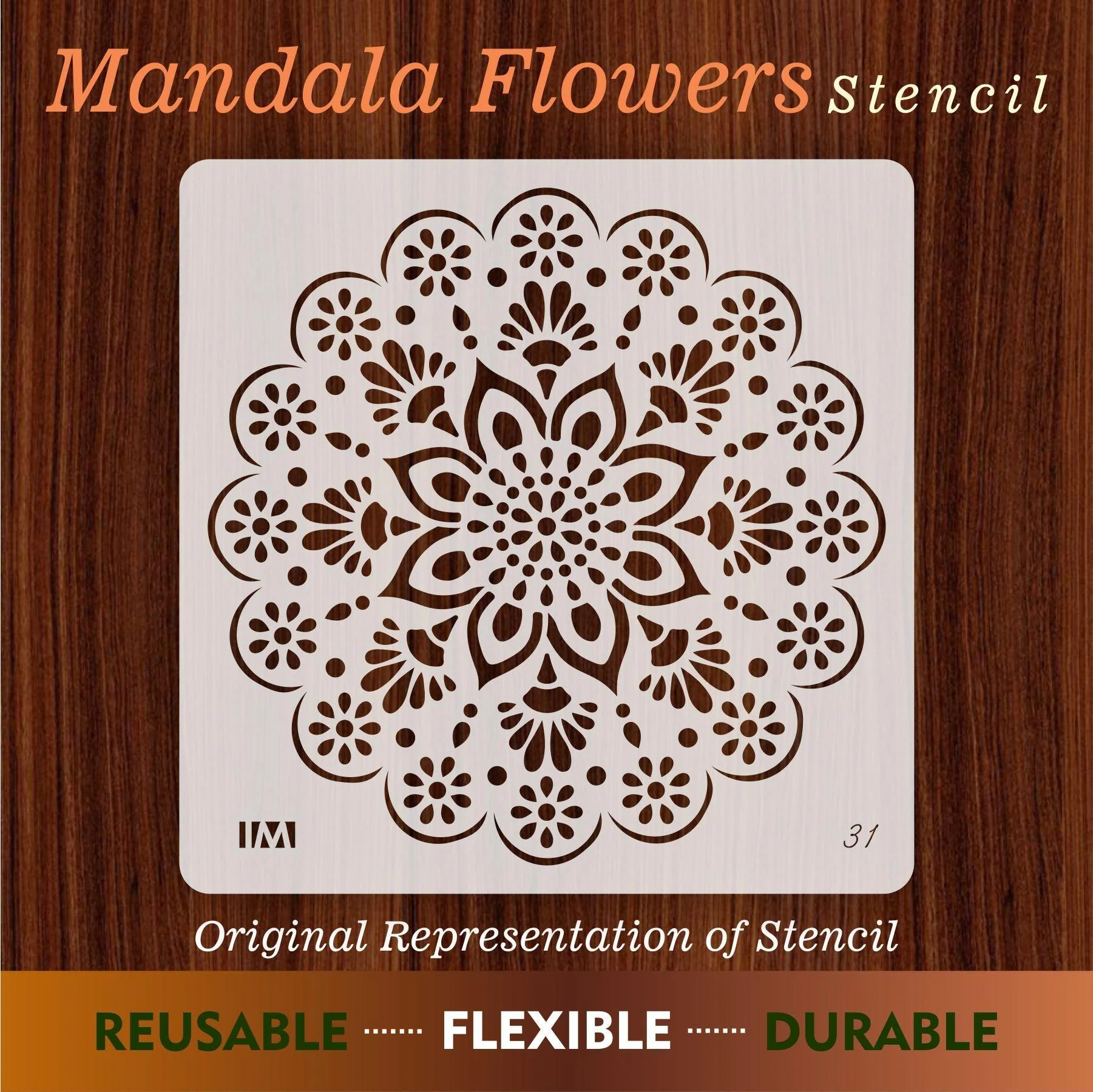 Wall Decoration Mandala Reusable Stencil for Canvas and wall painting.ID#31 - Image 5