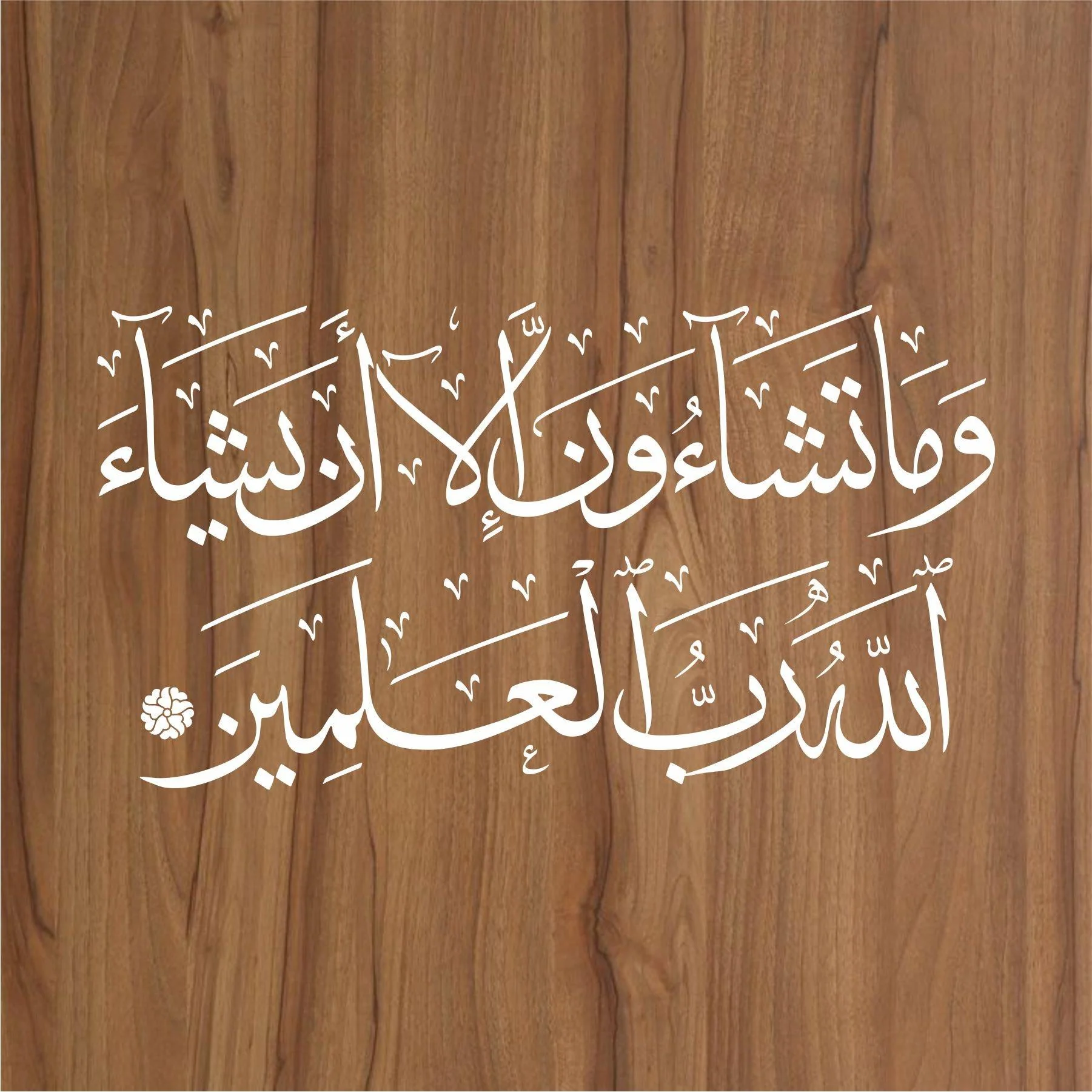 WAMA TASHA OONA ILLA AYASHAH ALLAH O RABUL ALAMEEN Calligraphy Islamic Reusable Stencil for Canvas and wall painting.ID#4109 - Image 2