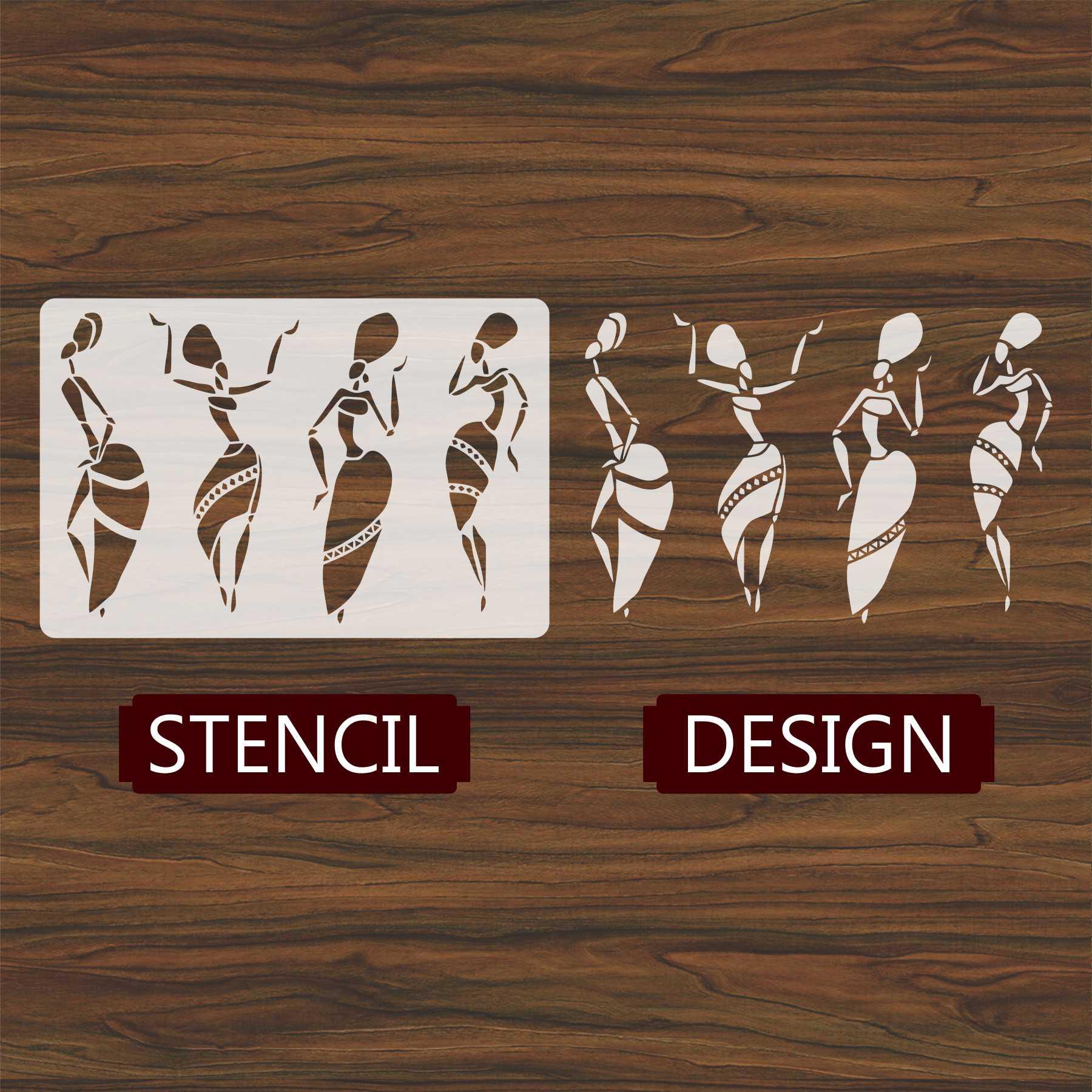 Warli &  Ancient Art Reusable Stencil for Canvas and wall painting. ID #4507 - Image 3