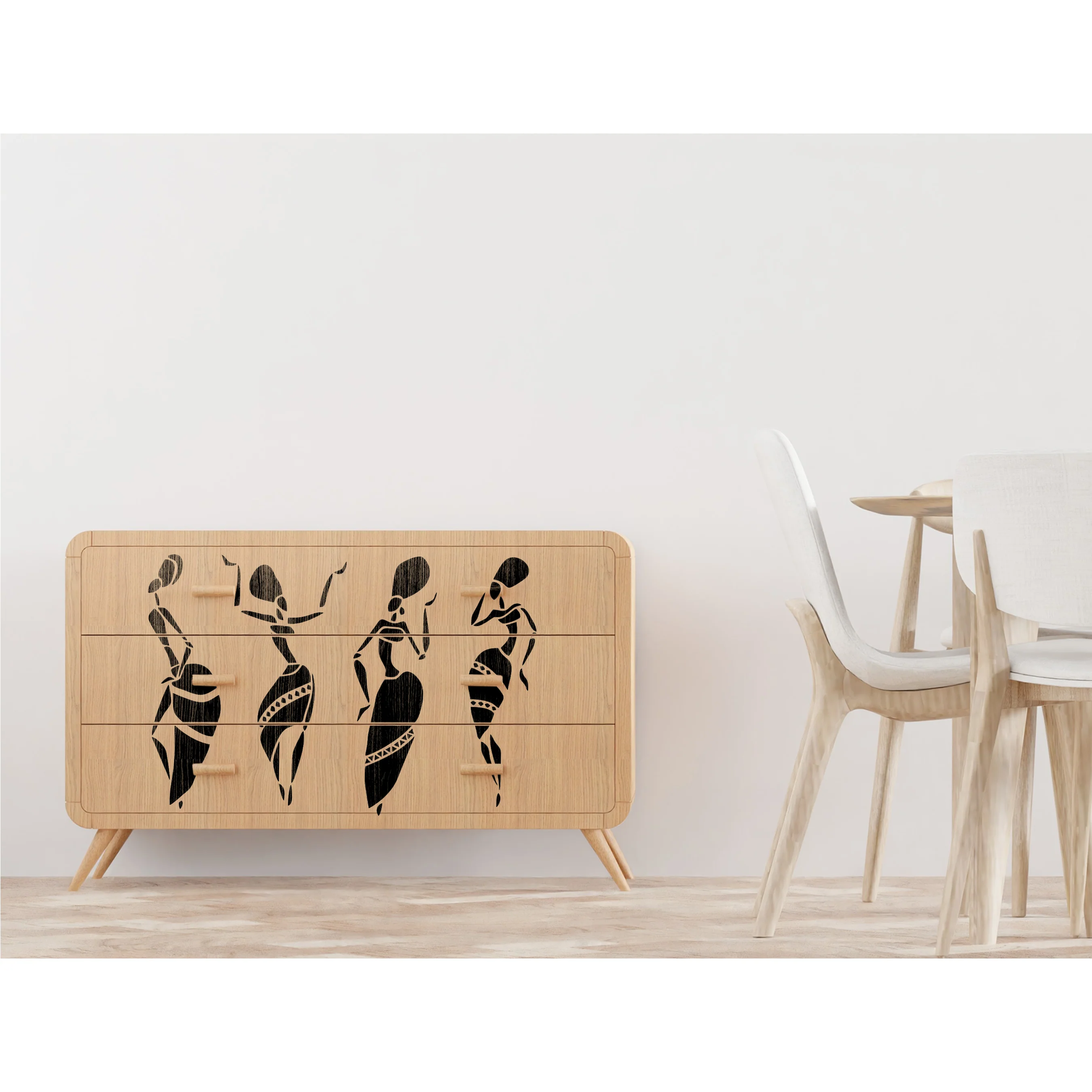 Warli &  Ancient Art Reusable Stencil for Canvas and wall painting. ID #4507 - Image 4