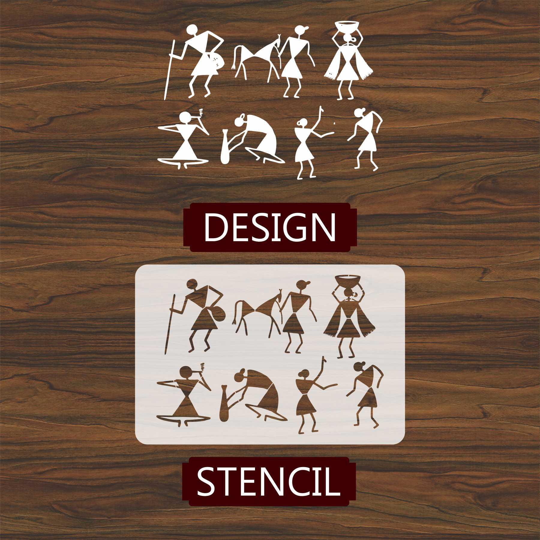 Ancient Symbolic Art Stencil – Traditional Cultural Signs for Wall & Craft Decoration ID#4503 - Image 2