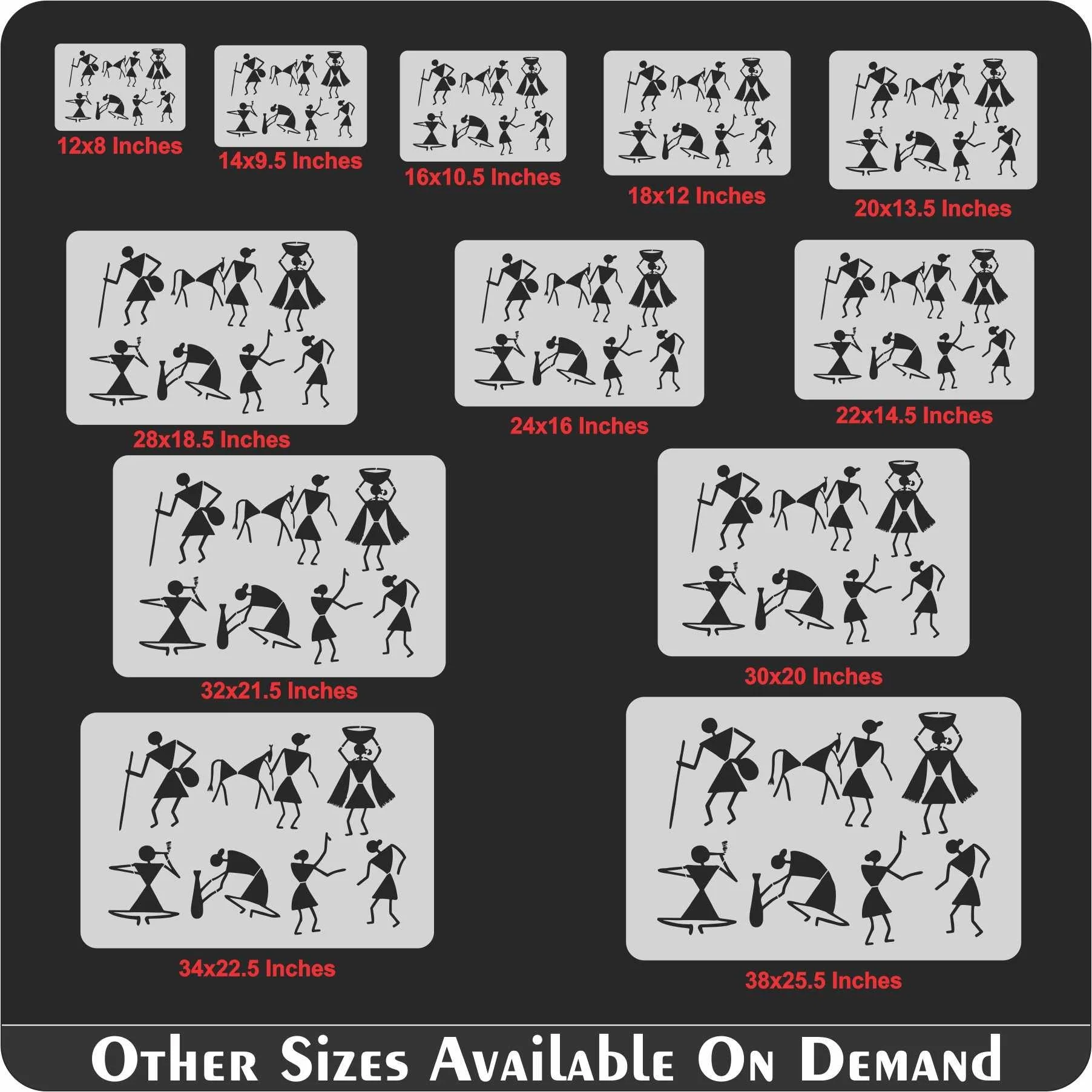 Ancient Symbolic Art Stencil – Traditional Cultural Signs for Wall & Craft Decoration ID#4503 - Image 6