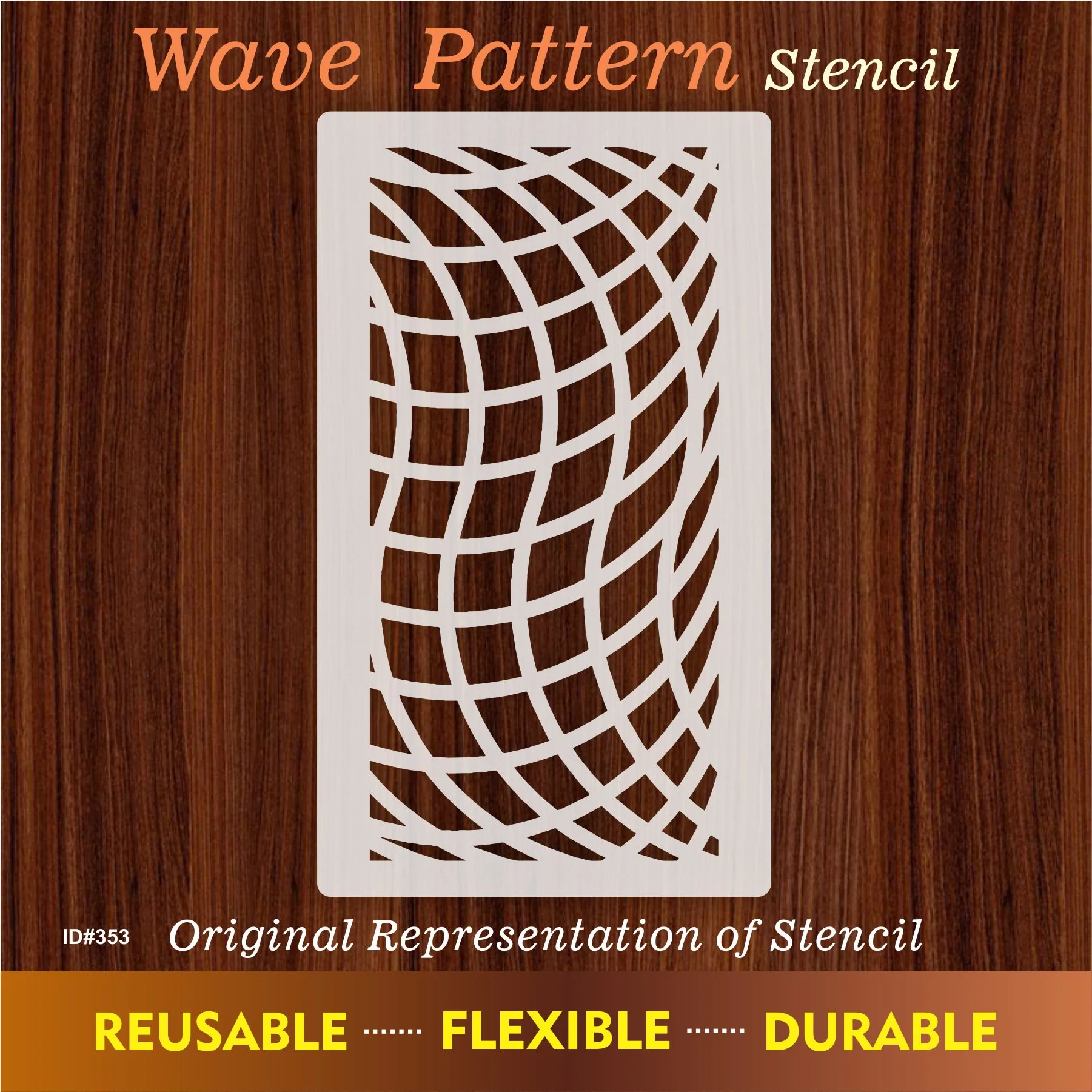 Wave Pattren Stencil Reusable Stencil For Canvas And Wall Painting.ID #353 - Image 7