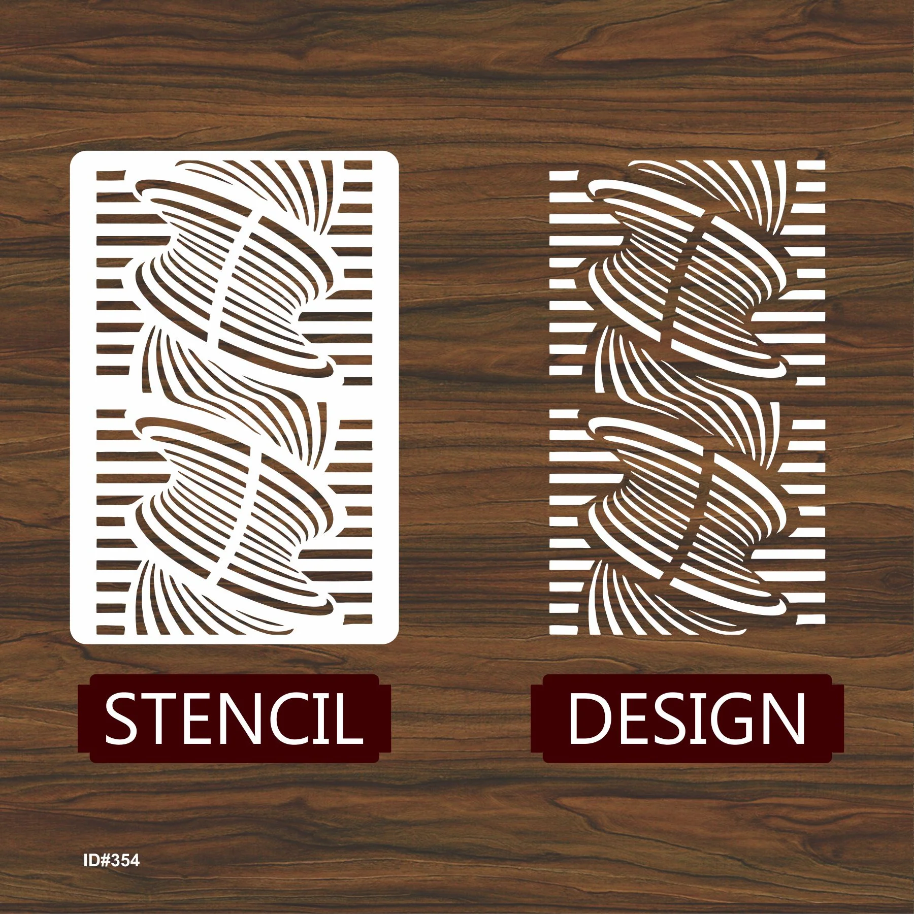 Wave Pattren Stencil Reusable Stencil For Canvas And Wall Painting.ID #354 - Image 3