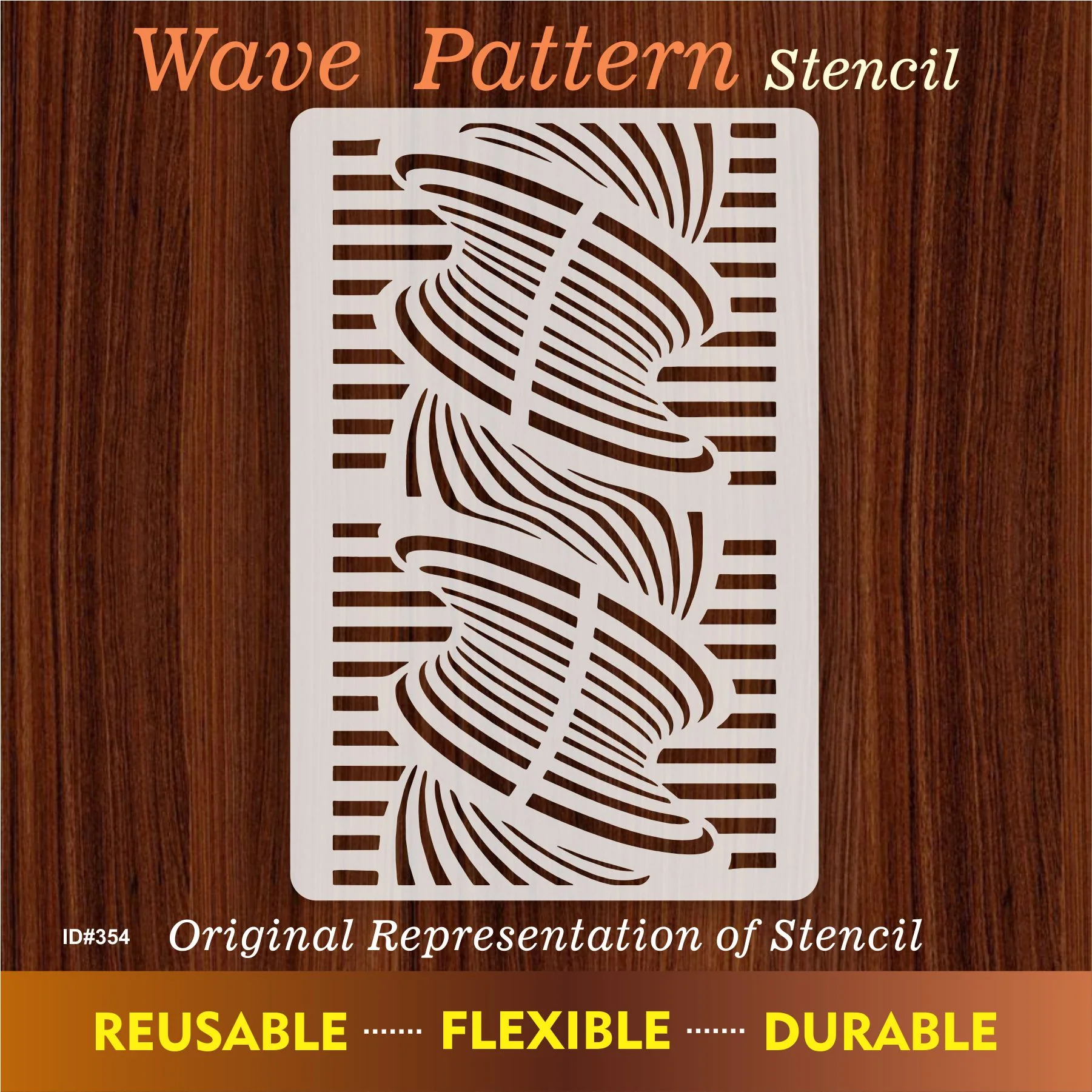 Wave Pattren Stencil Reusable Stencil For Canvas And Wall Painting.ID #354 - Image 7