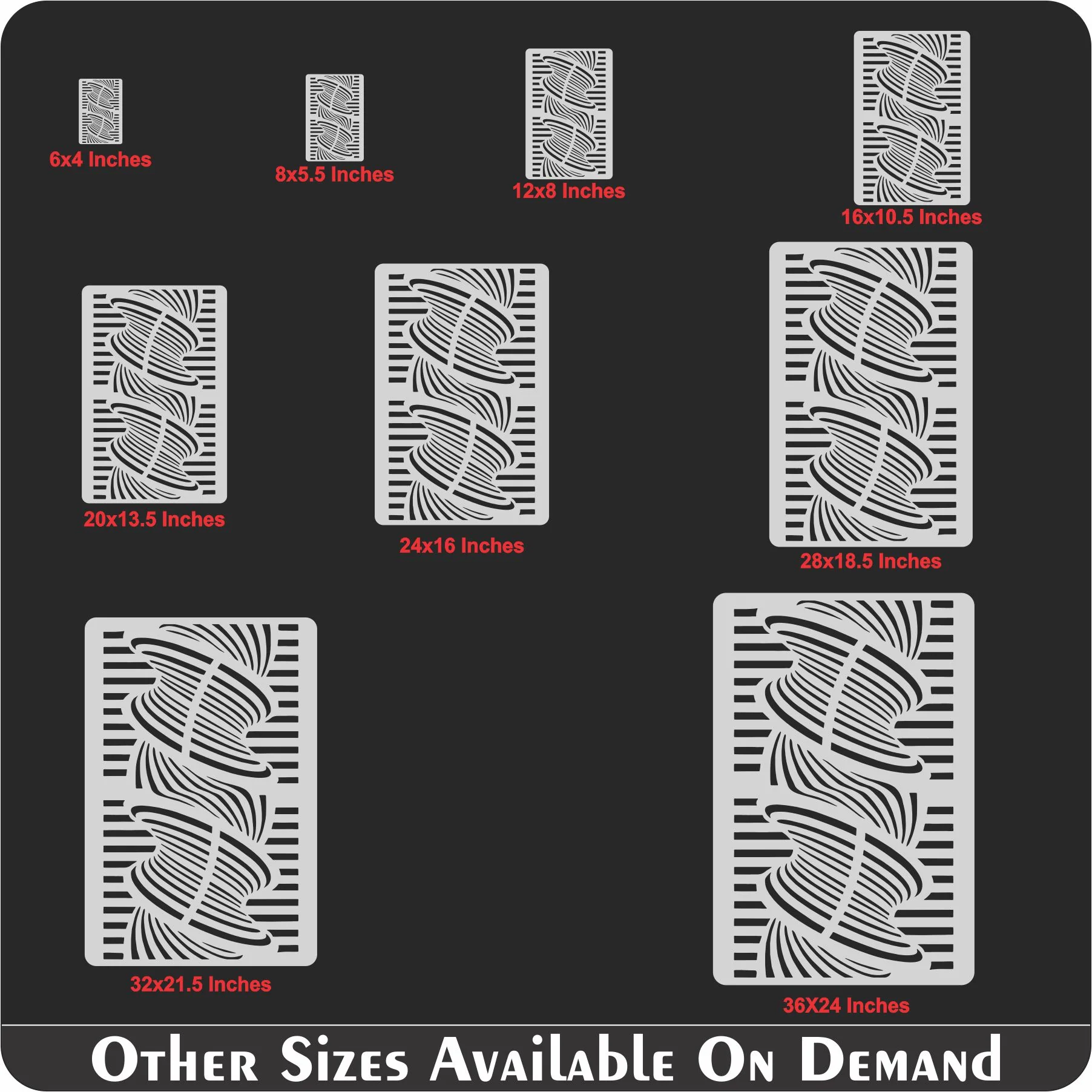Wave Pattren Stencil Reusable Stencil For Canvas And Wall Painting.ID #354 - Image 8