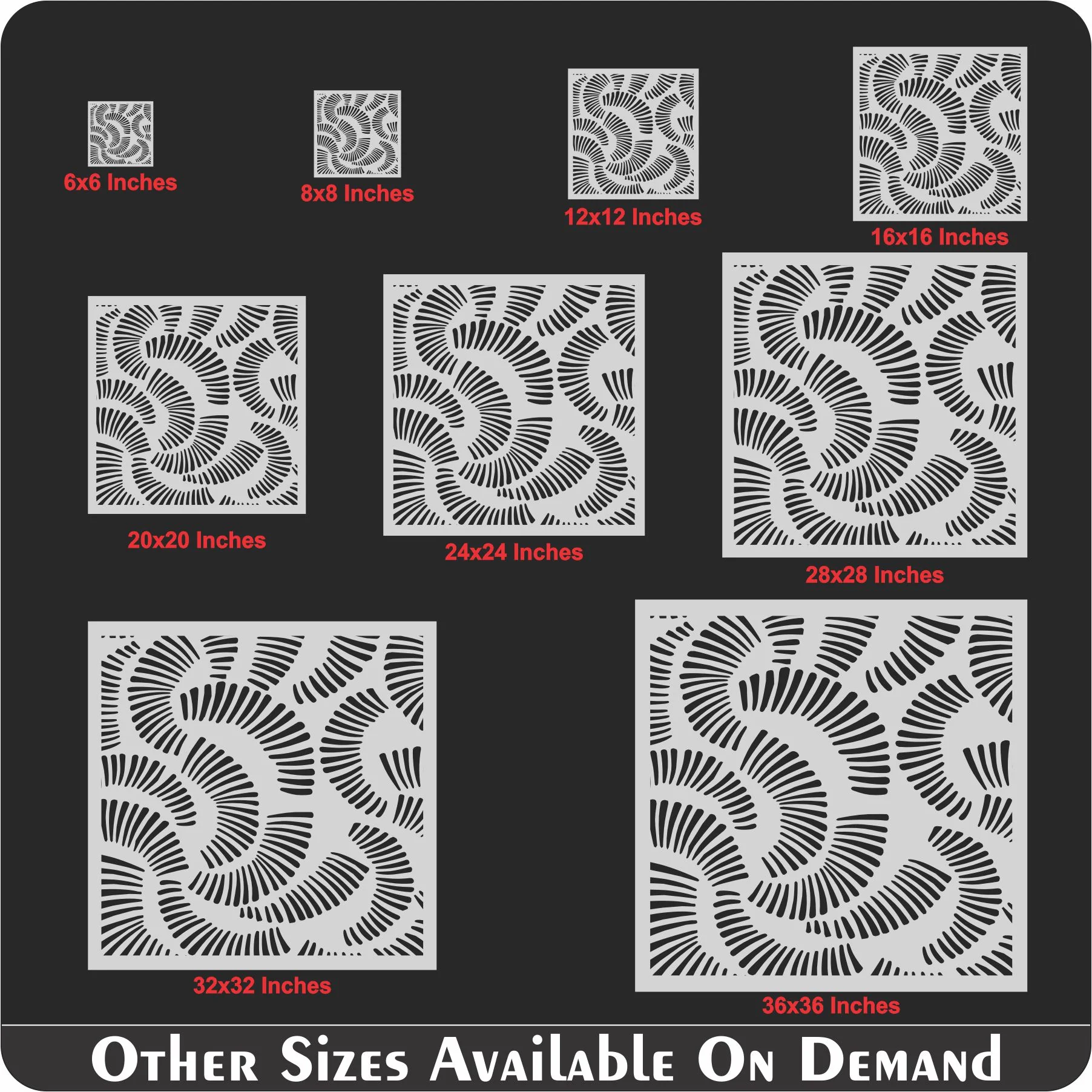 Waves Pattren Stencil Reusable Stencil For Canvas And Wall Painting.ID #380 - Image 8