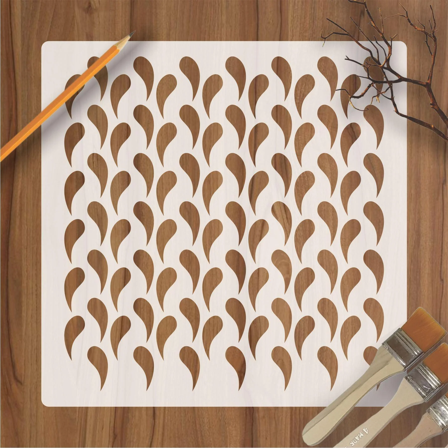 Weaves Pattern Reusable Stencil For Canvas And Wall Painting.ID# 452