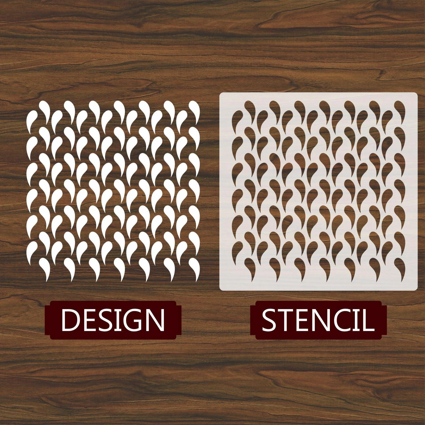 Weaves Pattern Reusable Stencil For Canvas And Wall Painting.ID# 452 - Image 3