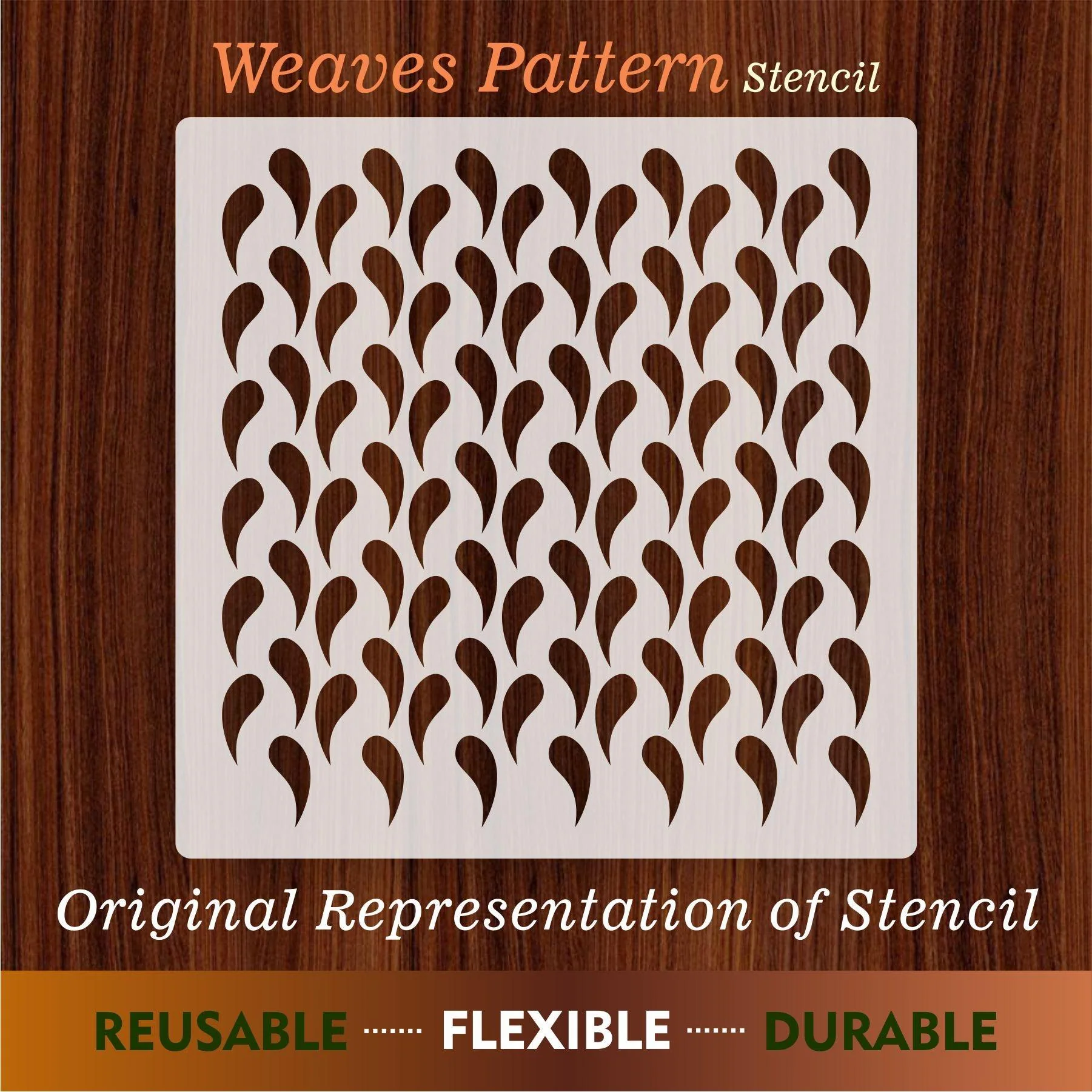 Weaves Pattern Reusable Stencil For Canvas And Wall Painting.ID# 452 - Image 6