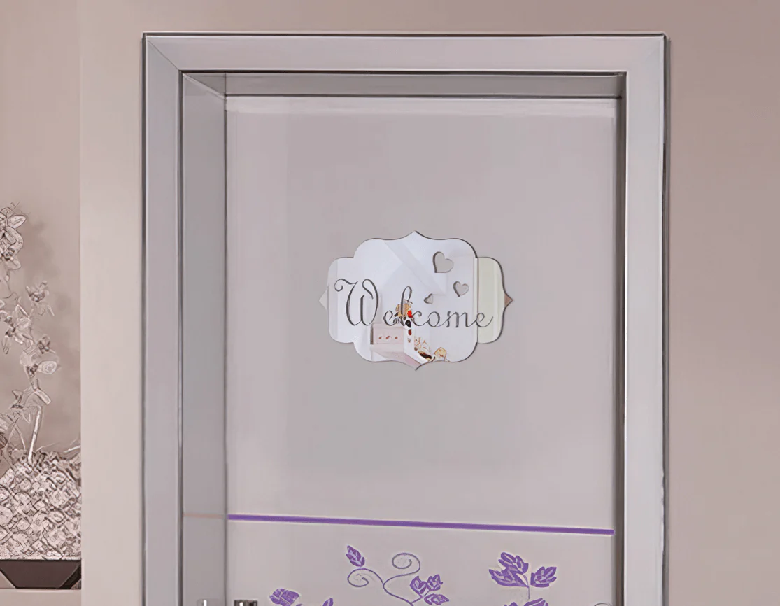 Welcome Note Mirror Acrylic Door Wall Sticker Self adhesive  DIY Home Art Decor for Kids Living Room Bedroom Decoration - Image 3