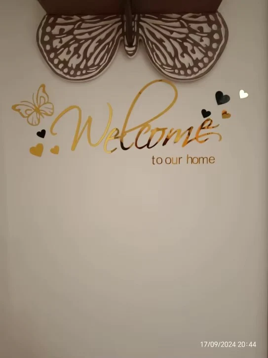 Welcome To Our Home Acrylic Mirror Wall Sticker Butterfly Stickers Bedroom Living Room Decals Self-adhesion Wallpaper Door Decor - Image 4