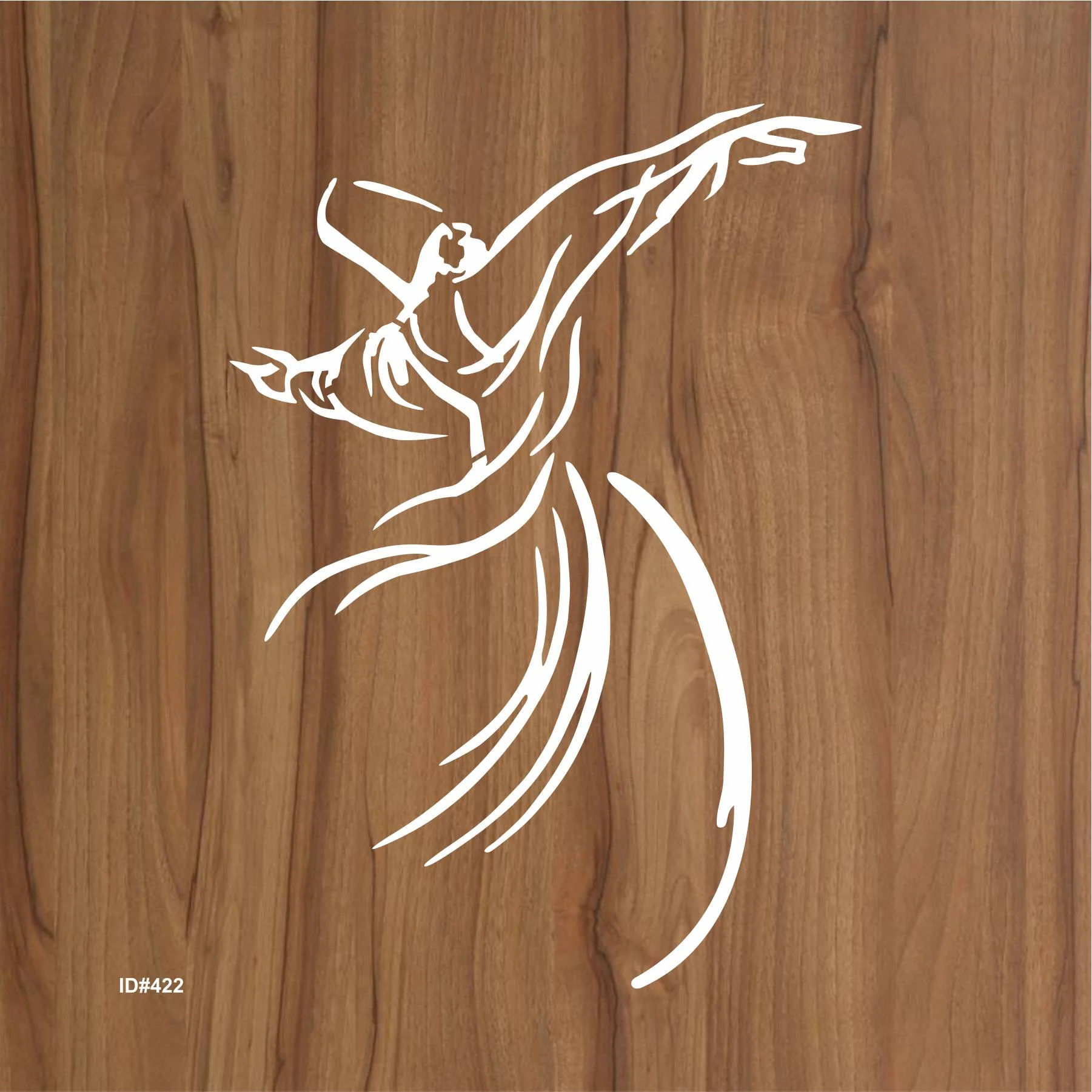 Whirling Sufi Dervish Stencil Meditation, Dervishes,Rebirth,Love, Acrylic Painting, Islam, Turkish Framed Tile. ID #522 - Image 3
