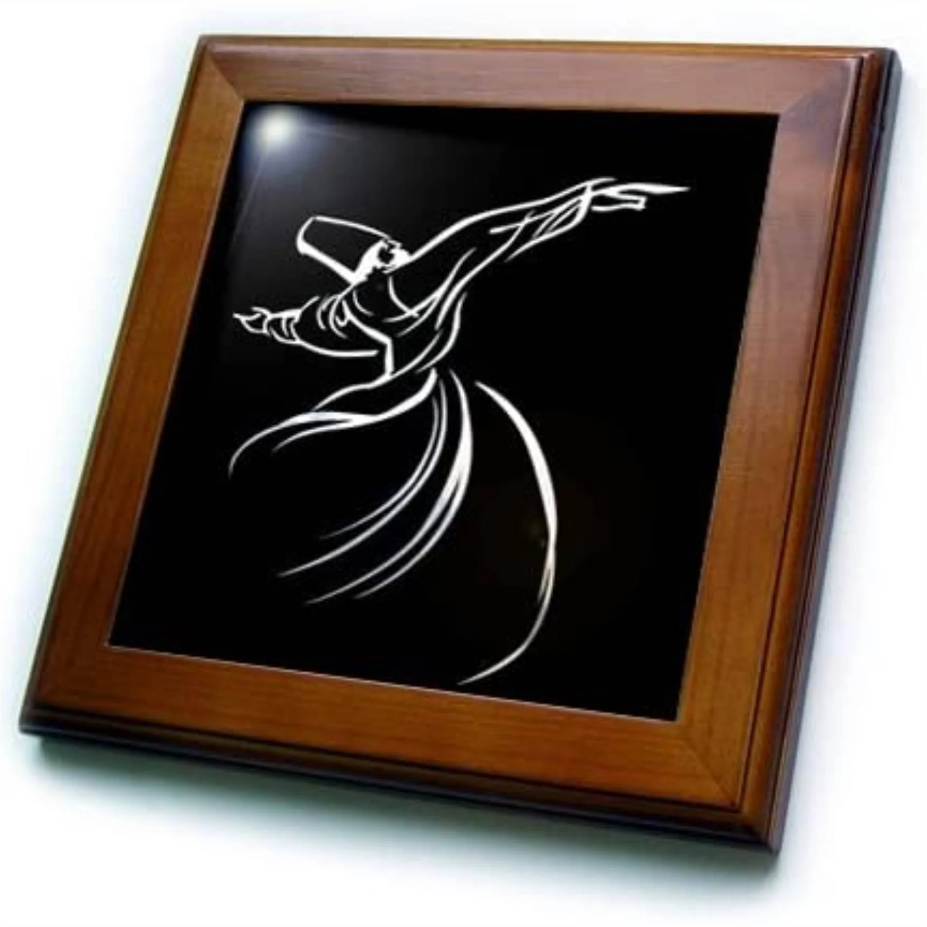 Whirling Sufi Dervish Stencil Meditation, Dervishes,Rebirth,Love, Acrylic Painting, Islam, Turkish Framed Tile. ID #522 - Image 6