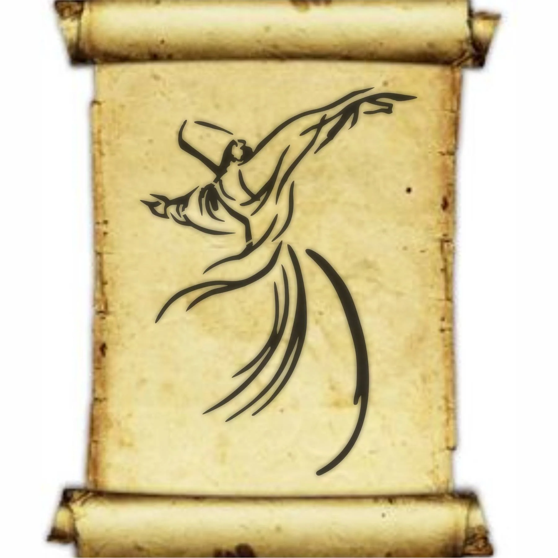 Whirling Sufi Dervish Stencil Meditation, Dervishes,Rebirth,Love, Acrylic Painting, Islam, Turkish Framed Tile. ID #522 - Image 8
