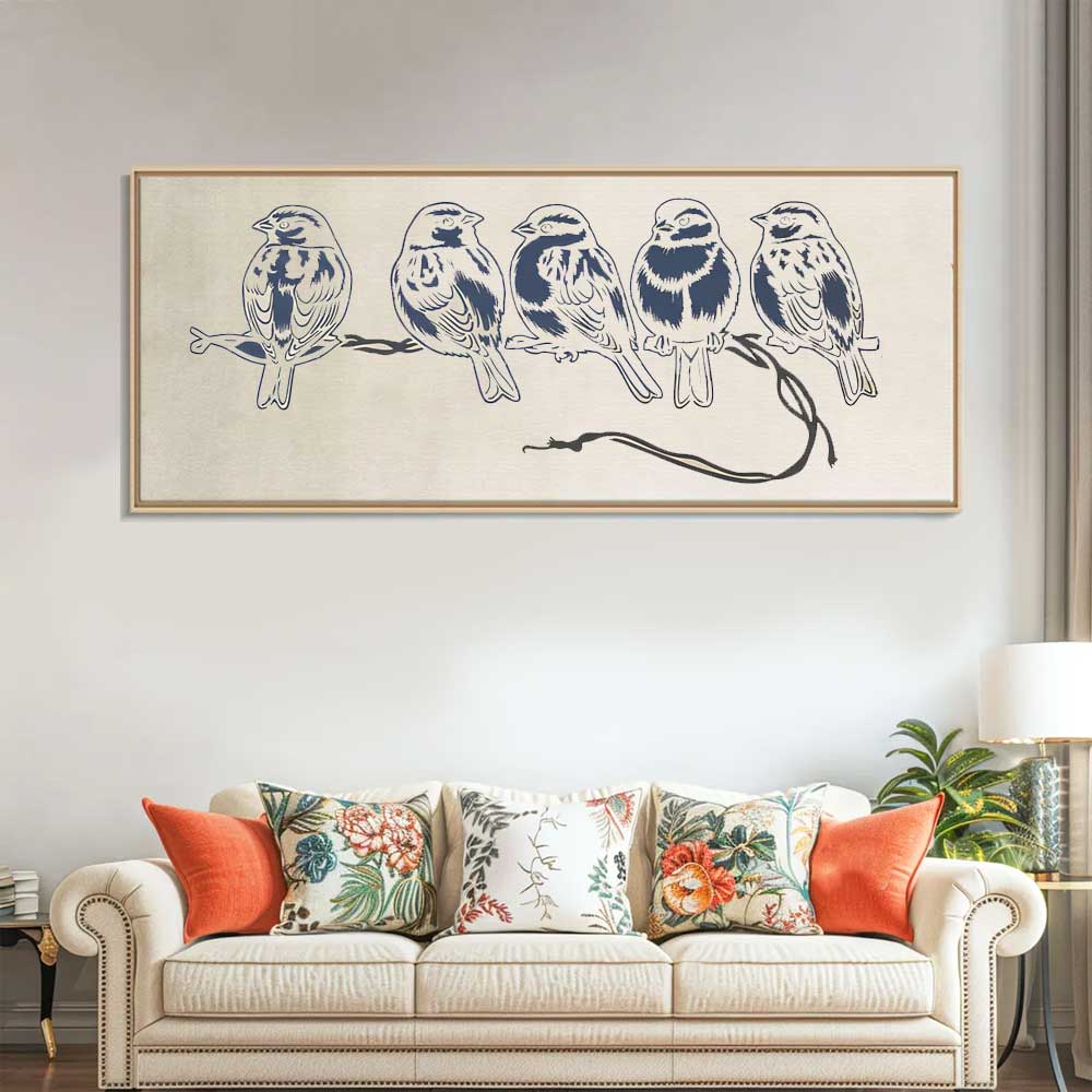 Whispering Sparrows Birds Branch Stencil for Wall, Wood & Fabric Painting Art – Nature Bird Design – ID# 817 - Image 6