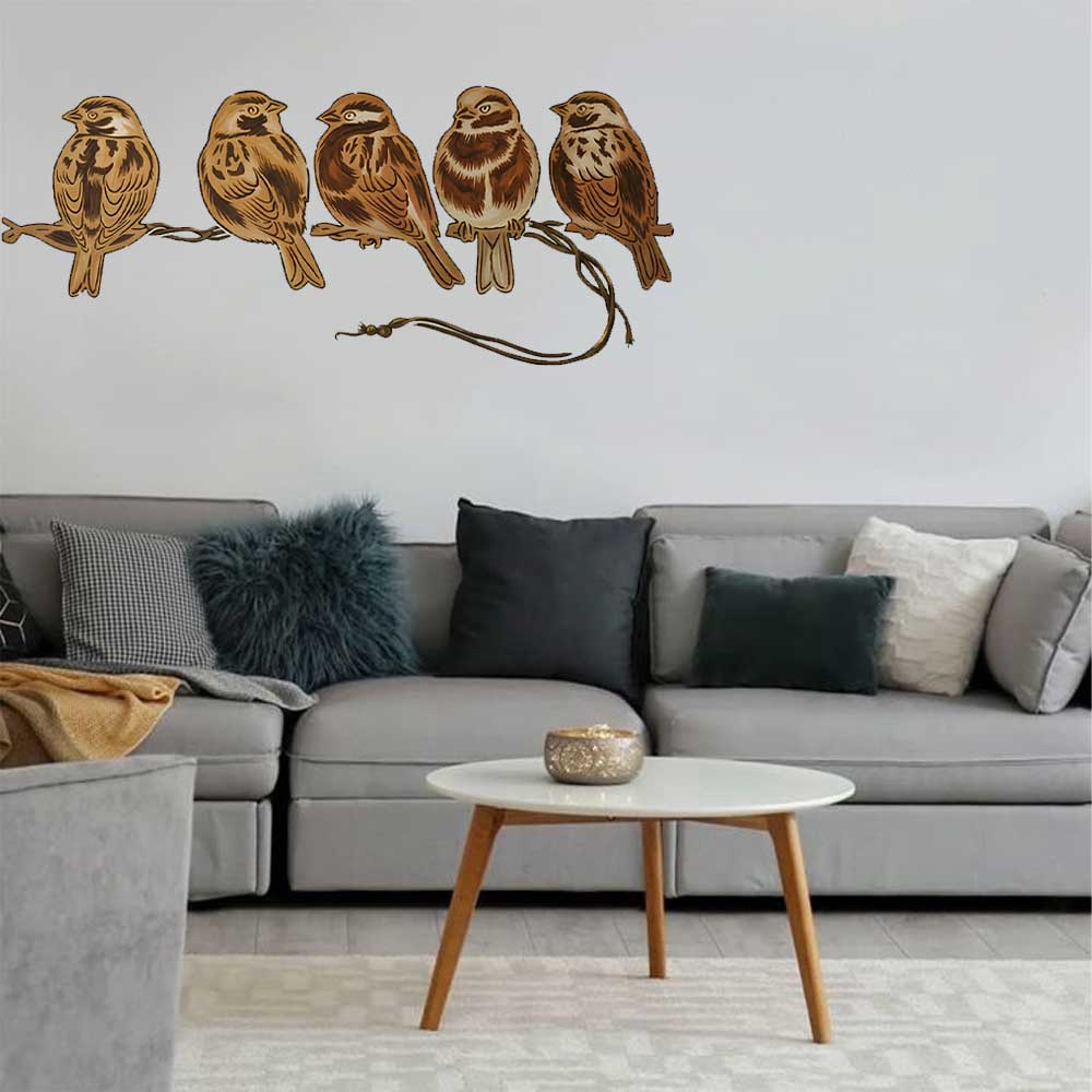 Whispering Sparrows Birds Branch Stencil for Wall, Wood & Fabric Painting Art – Nature Bird Design – ID# 817 - Image 7