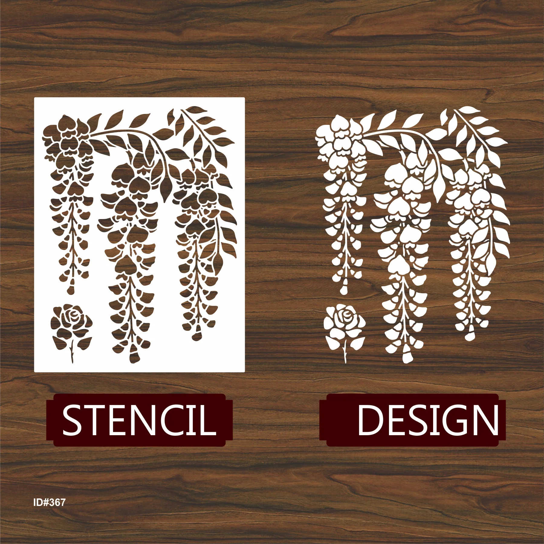 Wisteria Stencil Layering Stencils Wall Painting Scrapbook Coloring Embossing Album Decorative Template. ID #367 - Image 3
