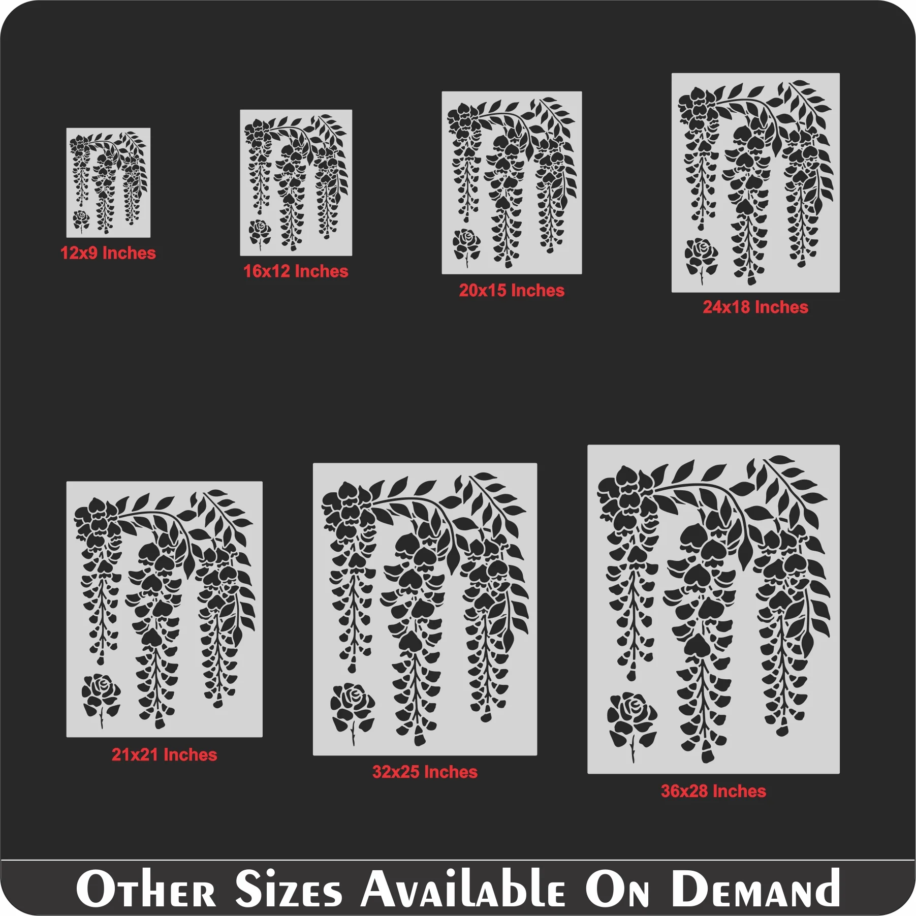 Wisteria Stencil Layering Stencils Wall Painting Scrapbook Coloring Embossing Album Decorative Template. ID #367 - Image 8