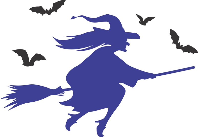Woman with Magic broom Reusable Stencil For Canvas And Wall Painting.ID#148 - Image 6