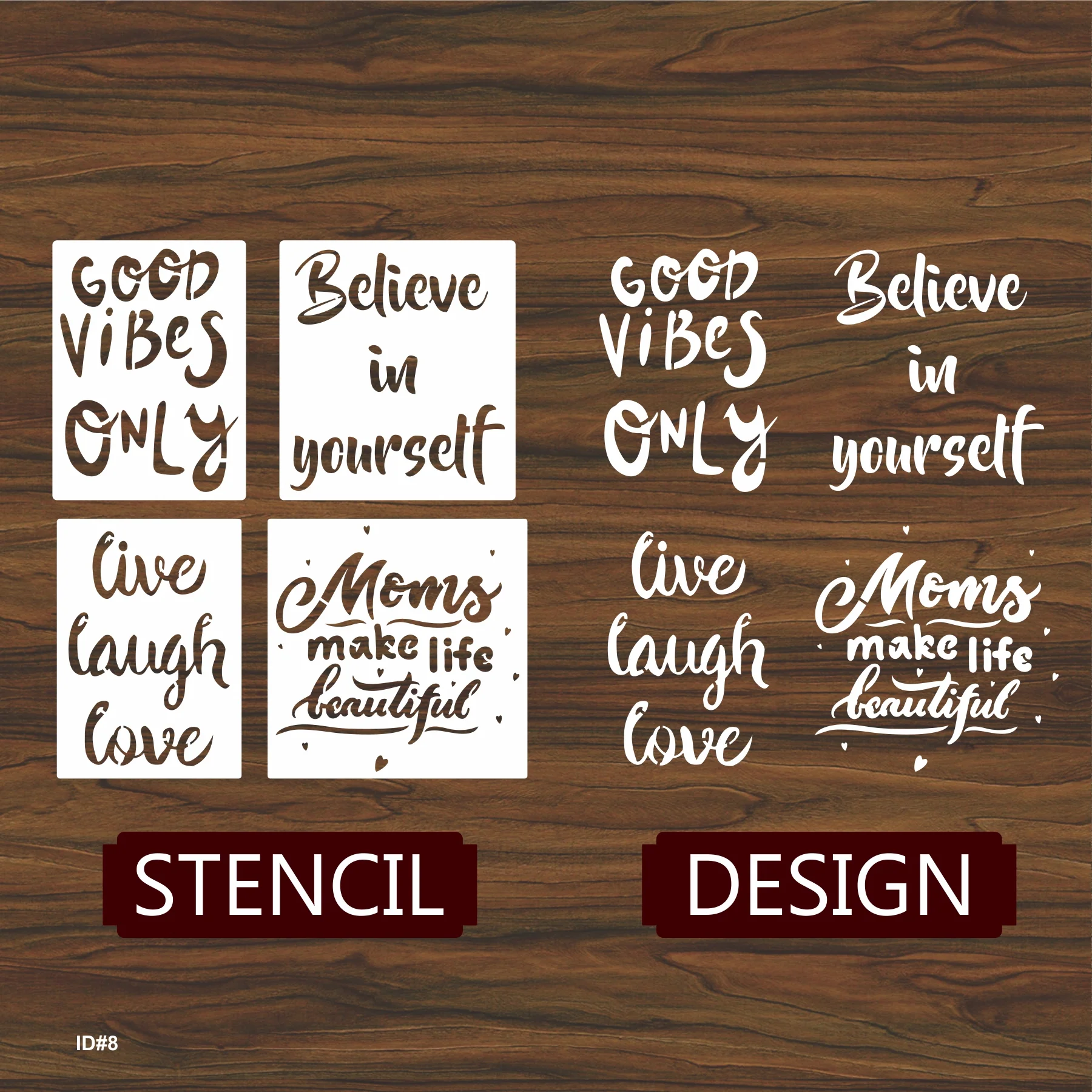 Wording Inspirational Quote Stencils Resuable Plastic Motivational Templates for Word Art Works, Home Decor & DIY Projects. ID#08 - Image 4