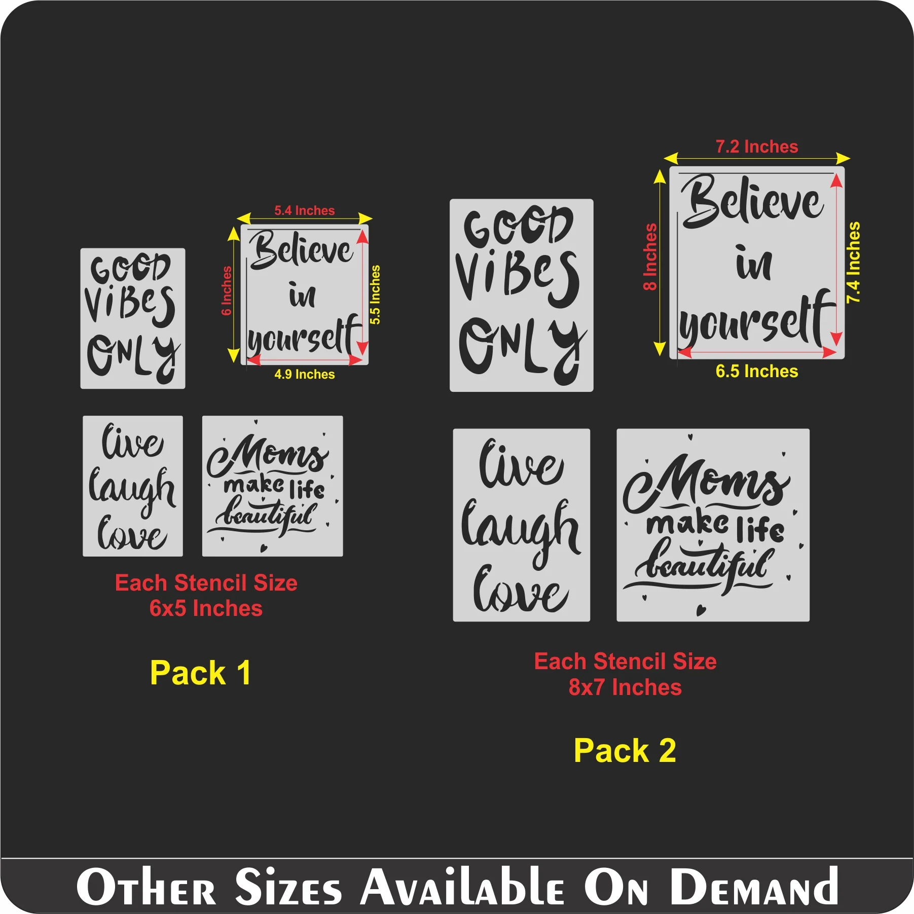 Wording Inspirational Quote Stencils Resuable Plastic Motivational Templates for Word Art Works, Home Decor & DIY Projects. ID#08 - Image 9