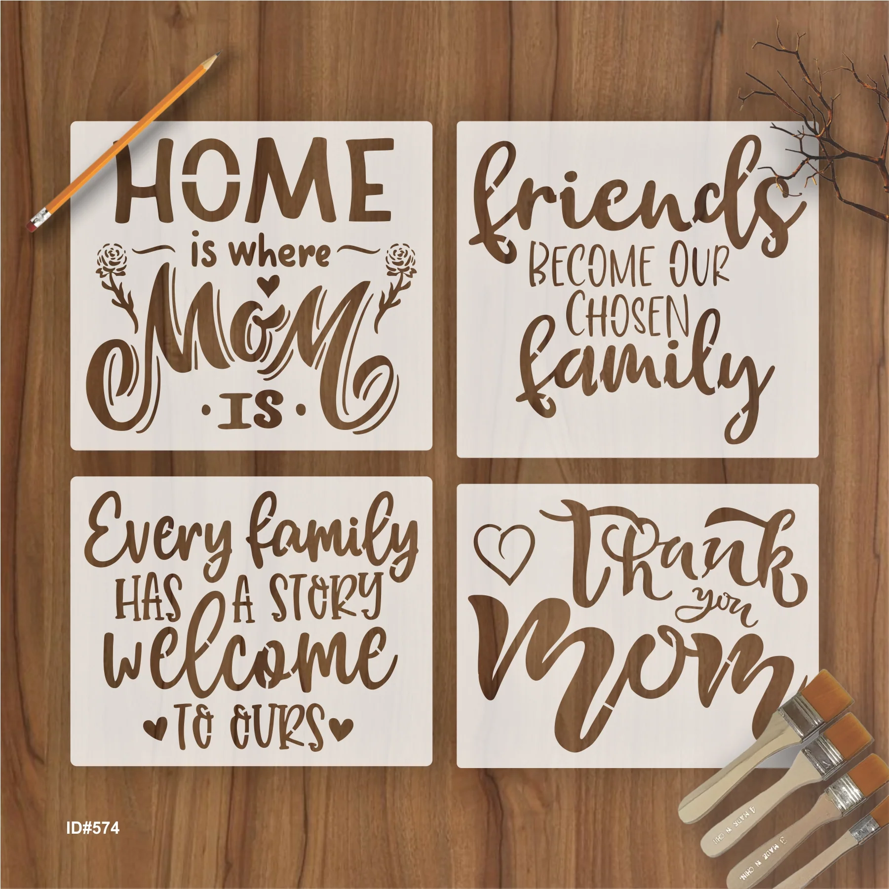Wording Inspirational Quote Stencils Resuable Plastic Motivational Templates for Word Art Works, Home Decor & DIY Projects. ID #574 - Image 2