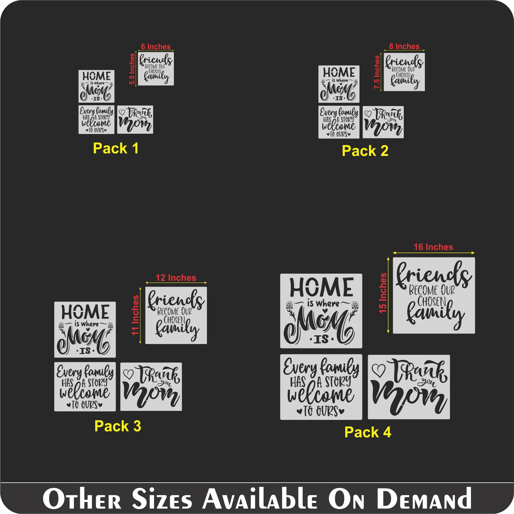 Wording Inspirational Quote Stencils Resuable Plastic Motivational Templates for Word Art Works, Home Decor & DIY Projects. ID #574 - Image 8