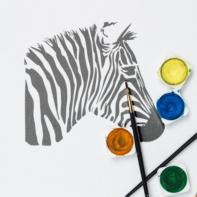 Zebra Reusable Stencil For Canvas And Wall Painting.ID#214 - Image 4