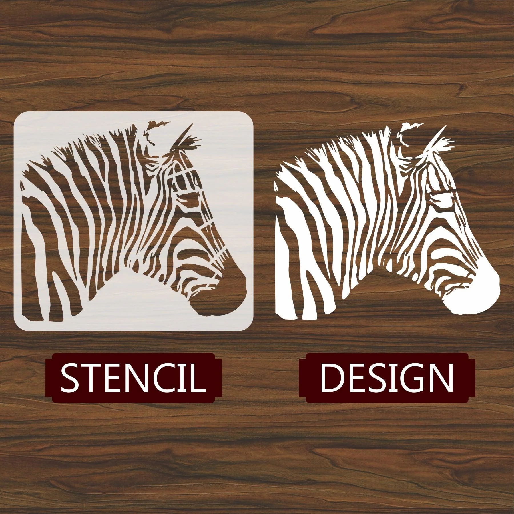 Zebra Reusable Stencil For Canvas And Wall Painting.ID#214 - Image 5